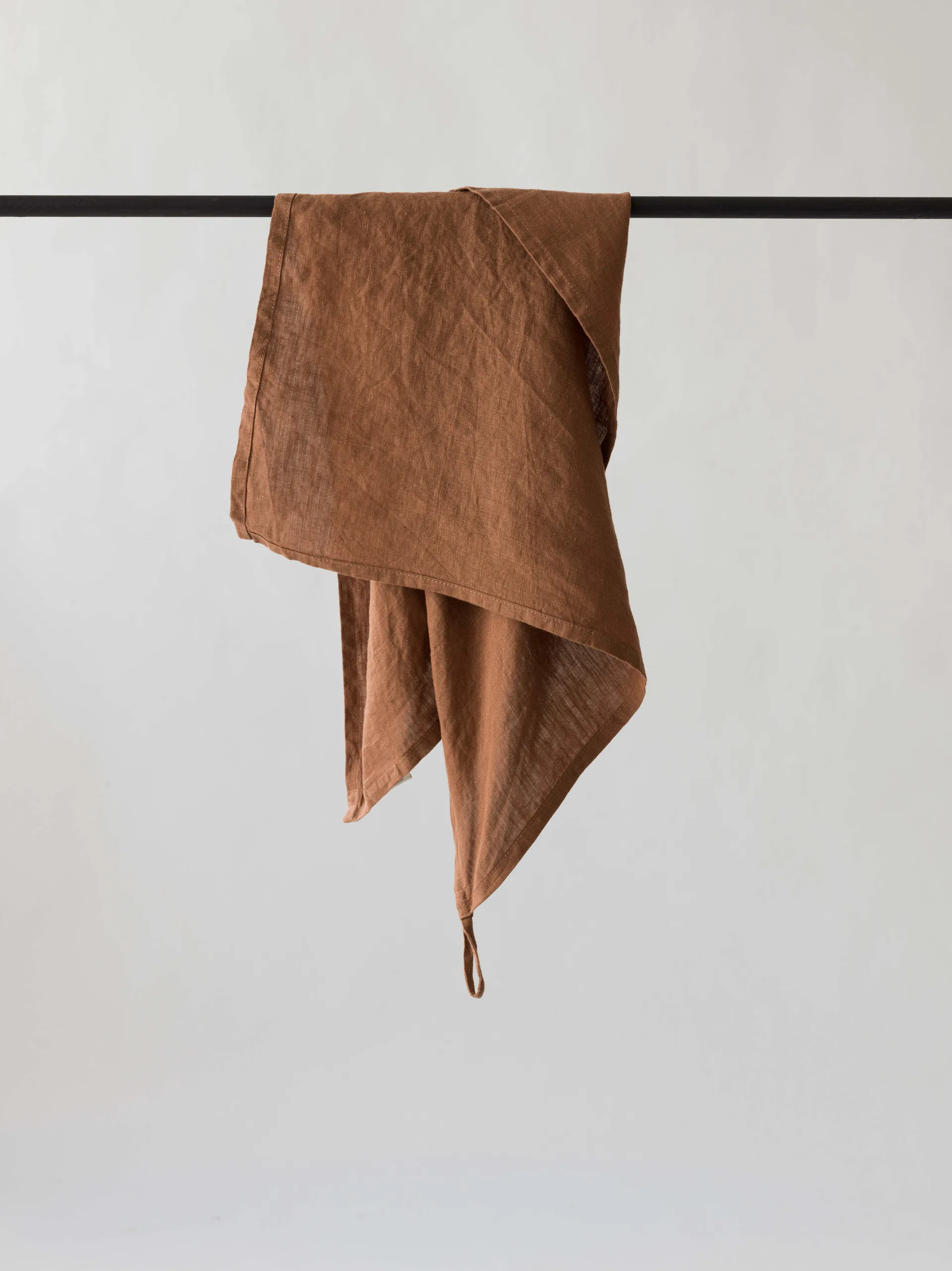 Washed linen servet, Amber (bruin) Tell Me More