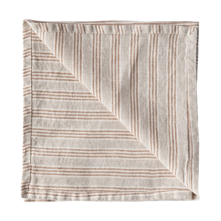 Washed linen servet - Hazelnoot streep - Tell Me More