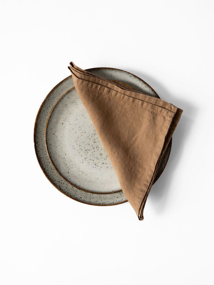 Washed linen servet, Hazelnoot Tell Me More