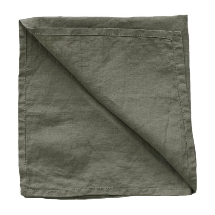 Washed linen servet - Khaki (groen) - Tell Me More