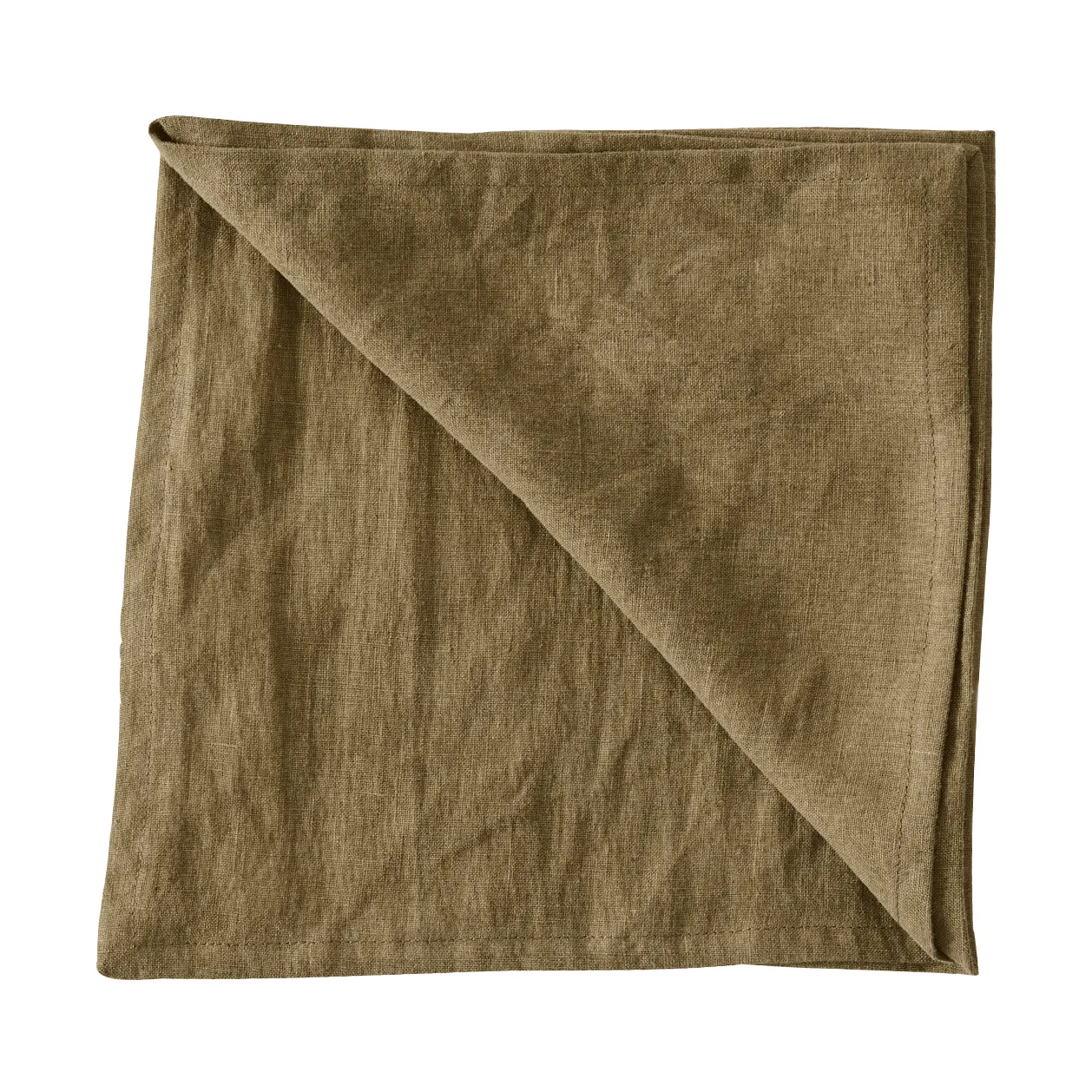 Washed linen stoffen servet 45x45 cm, Donker olijfgroen Tell Me More