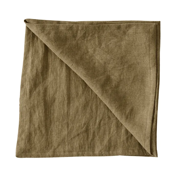 Washed linen stoffen servet 45x45 cm - Donker olijfgroen - Tell Me More
