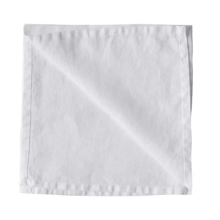 Washed linen stoffen servet 45x45 cm - Gebleekt wit - Tell Me More