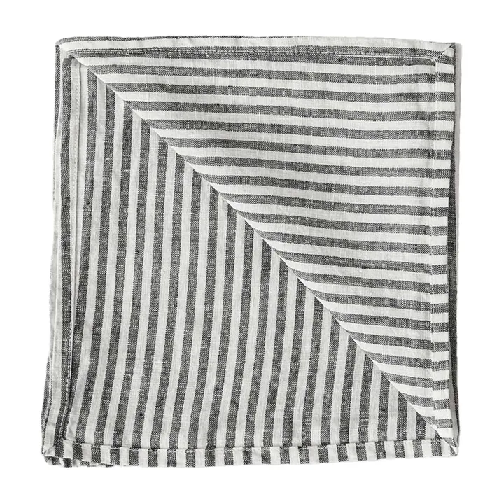 Washed linen stoffen servet 45x45 cm - Grey-white - Tell Me More