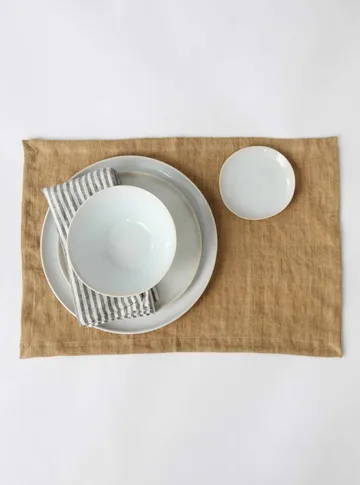 Washed linen stoffen servet 45x45 cm - Grey-white - Tell Me More