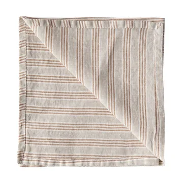 Washed linen stoffen servet 45x45 cm - Hazelnoot streep - Tell Me More