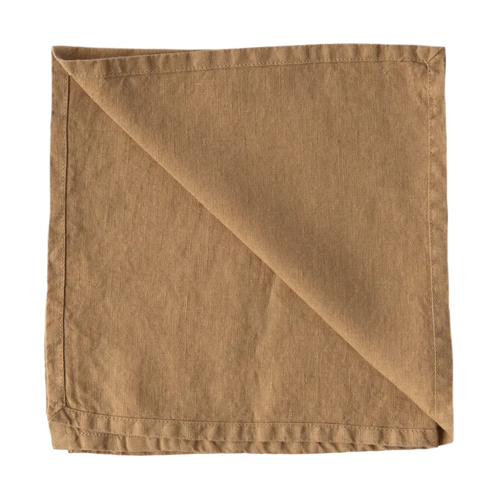 Washed linen stoffen servet 45x45 cm - Hazelnoot - Tell Me More