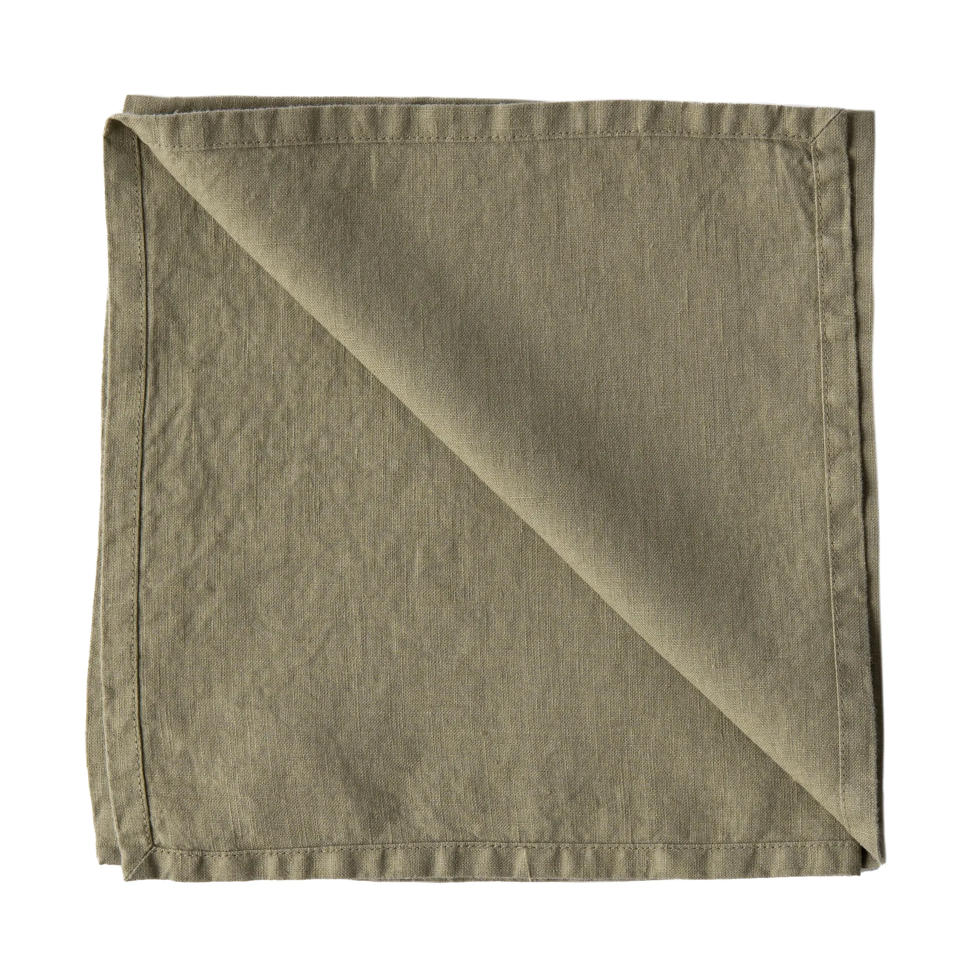 Washed linen stoffen servet 45x45 cm, Olijf Tell Me More