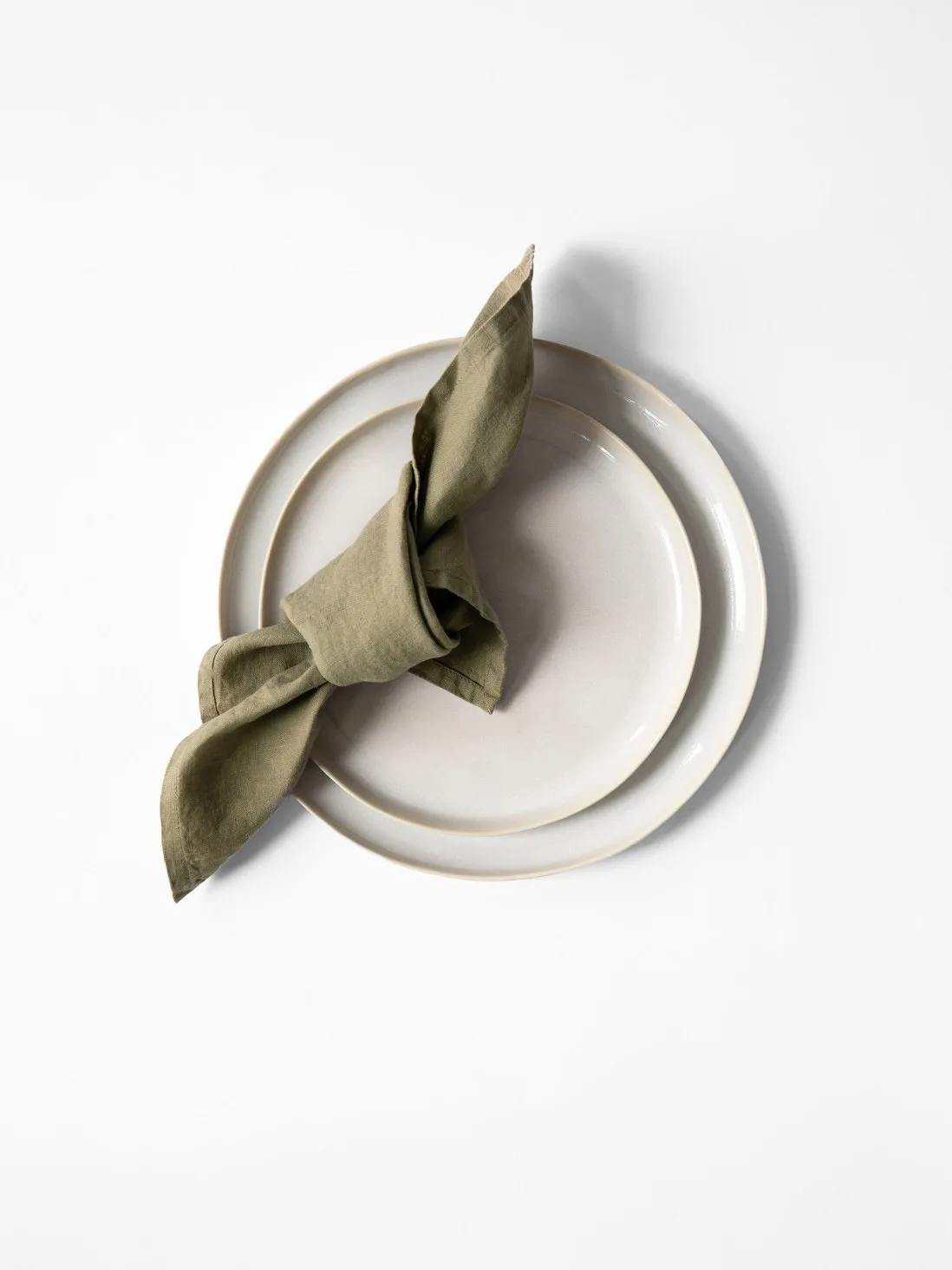 Washed linen stoffen servet 45x45 cm, Olijf Tell Me More