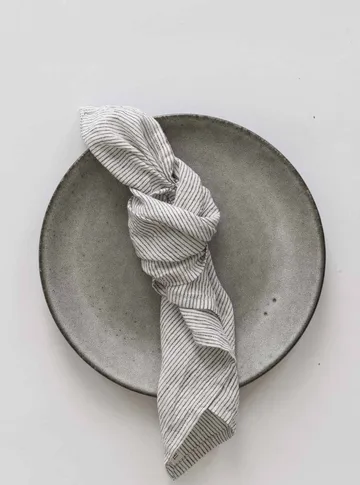 Washed linen stoffen servet 45x45 cm - Pinstripe - Tell Me More