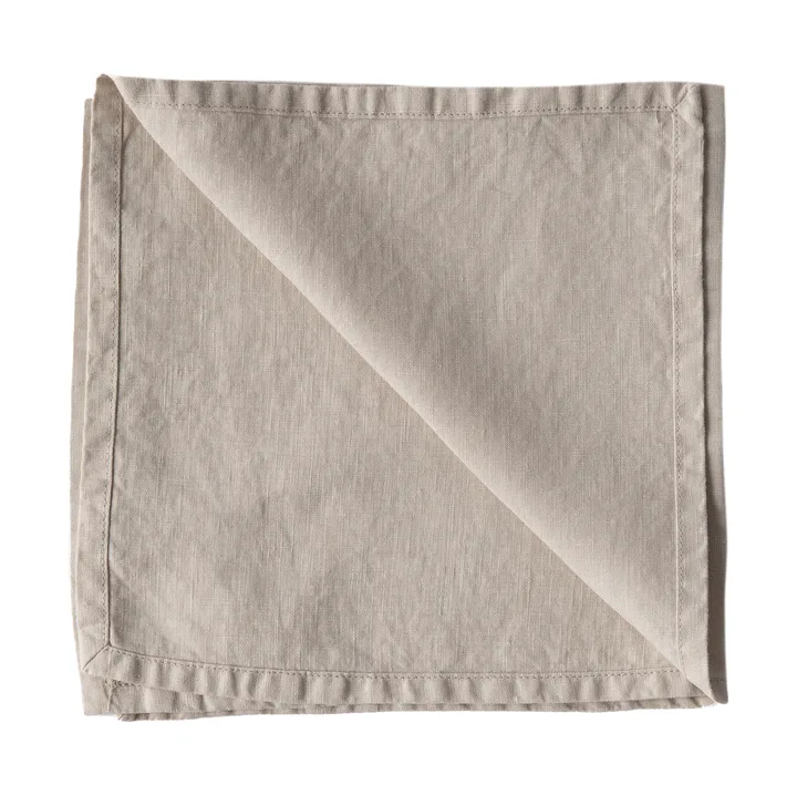 Washed linen stoffen servet 45x45 cm - Warm grijs - Tell Me More
