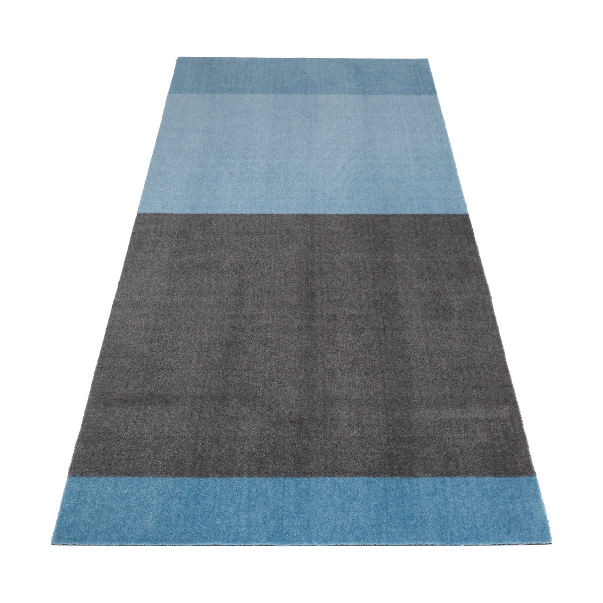 tica copenhagen Stripes by tica, horizontaal, gangmat Blue-steel grey, 90x200 cm