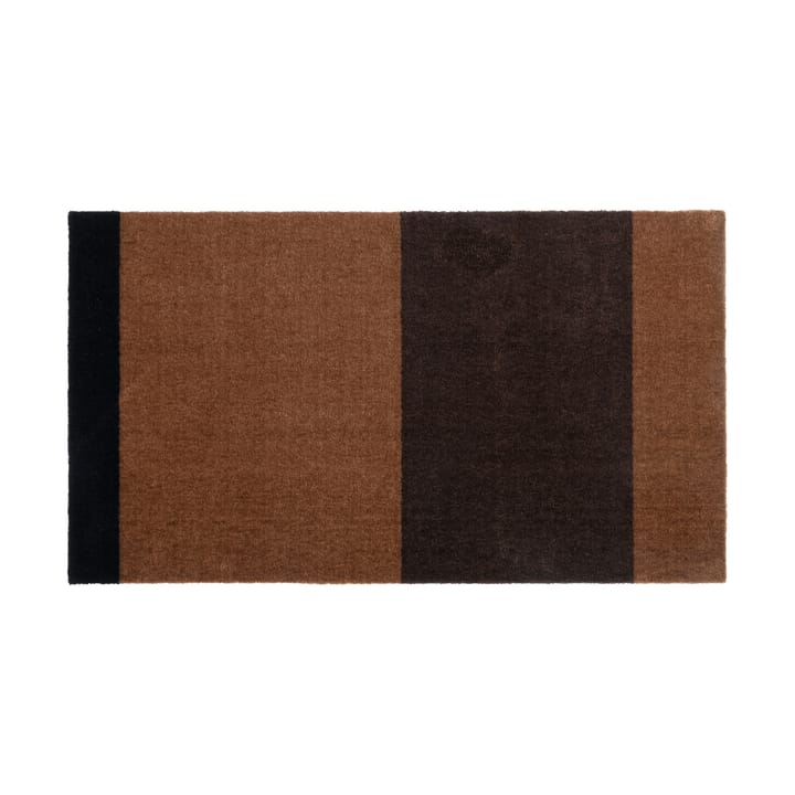 Stripes by tica, horizontaal, gangmat - Cognac-dark brown-black, 67x120 cm - Tica copenhagen