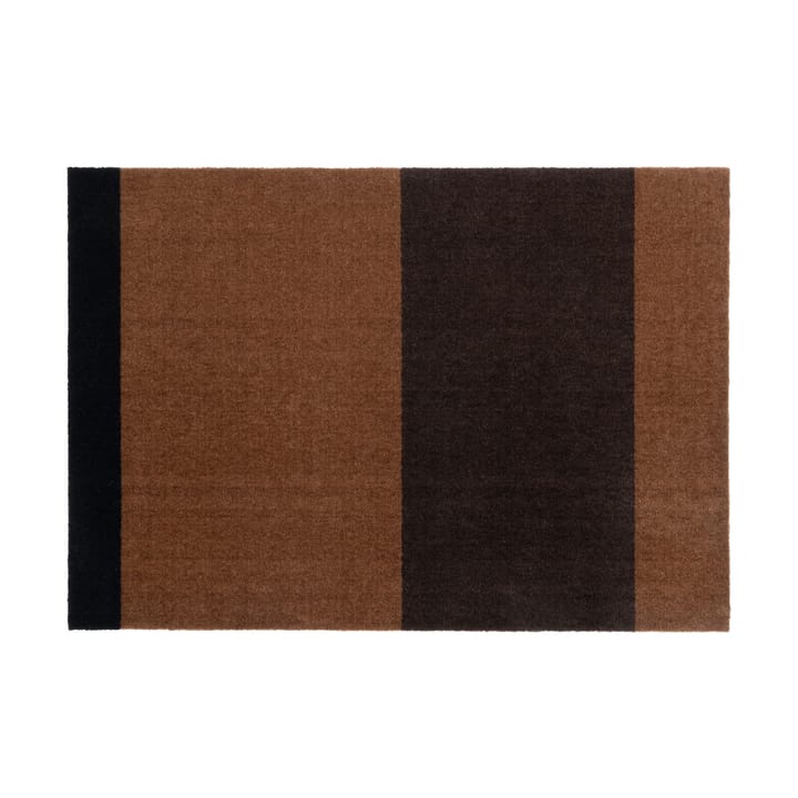 Stripes by tica, horizontaal, gangmat - Cognac-dark brown-black, 90x130 cm - Tica copenhagen