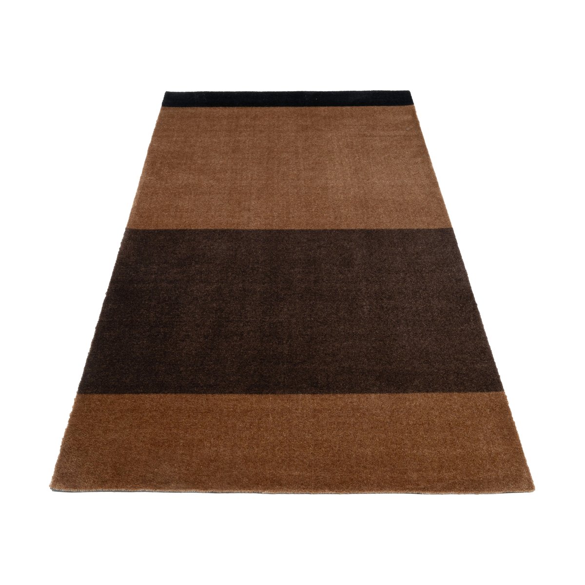 tica copenhagen Stripes by tica, horizontaal, gangmat Cognac-dark brown-black, 90x200 cm