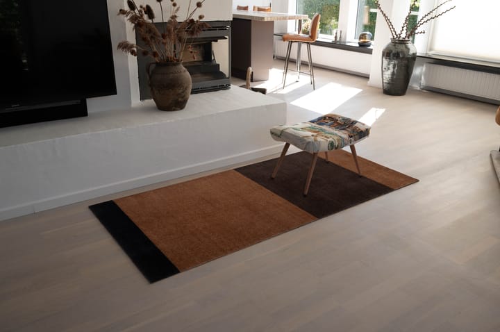 Stripes by tica, horizontaal, gangmat, Cognac-dark brown-black, 90x200 cm tica copenhagen