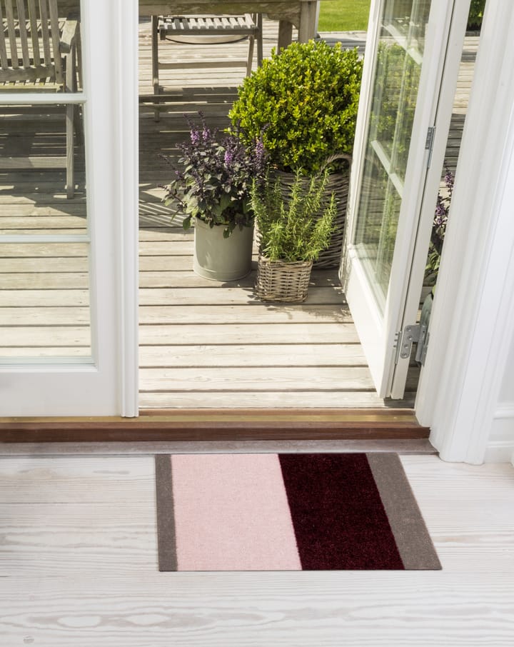 Stripes deurmat horizontaal, Bordeaux-rose-sand, 40x60 cm tica copenhagen