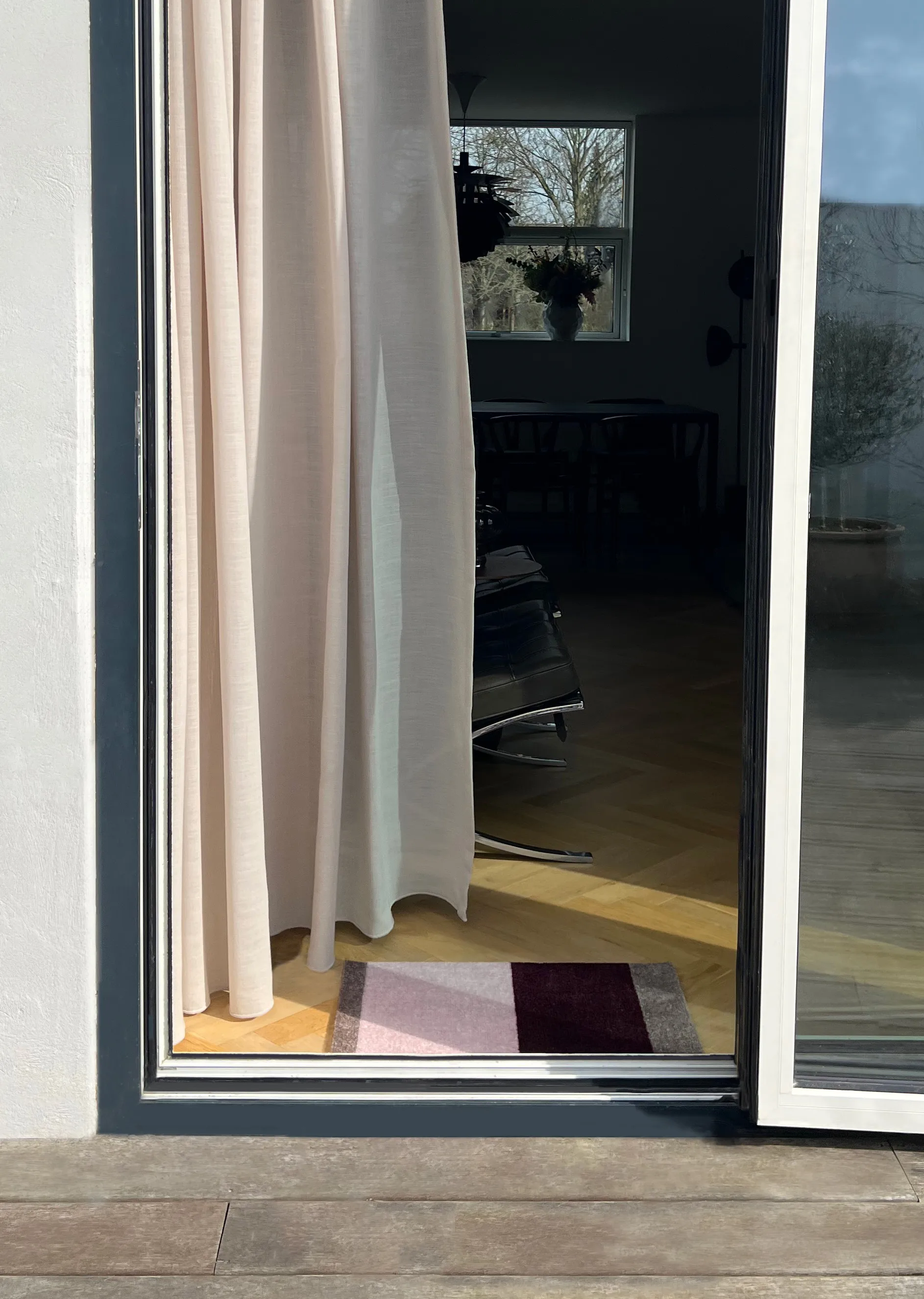 Stripes deurmat horizontaal, Bordeaux-rose-sand, 40x60 cm tica copenhagen