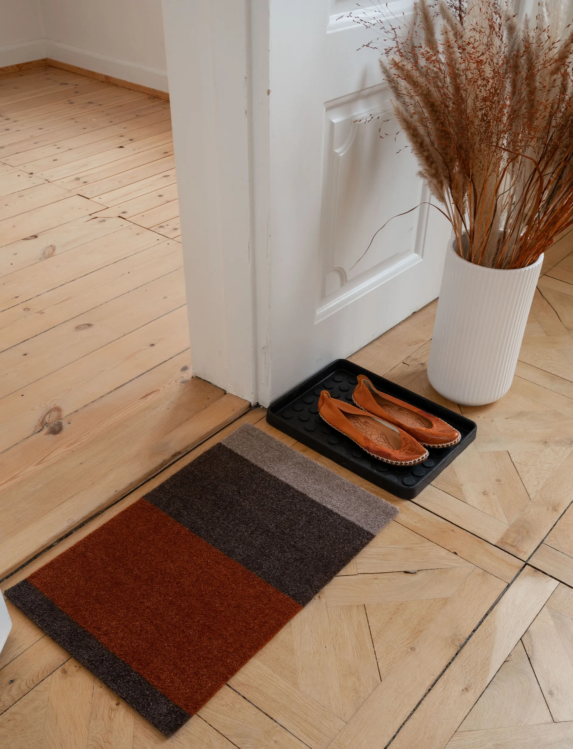 Stripes deurmat horizontaal, Brown-terracotta, 40x60 cm tica copenhagen