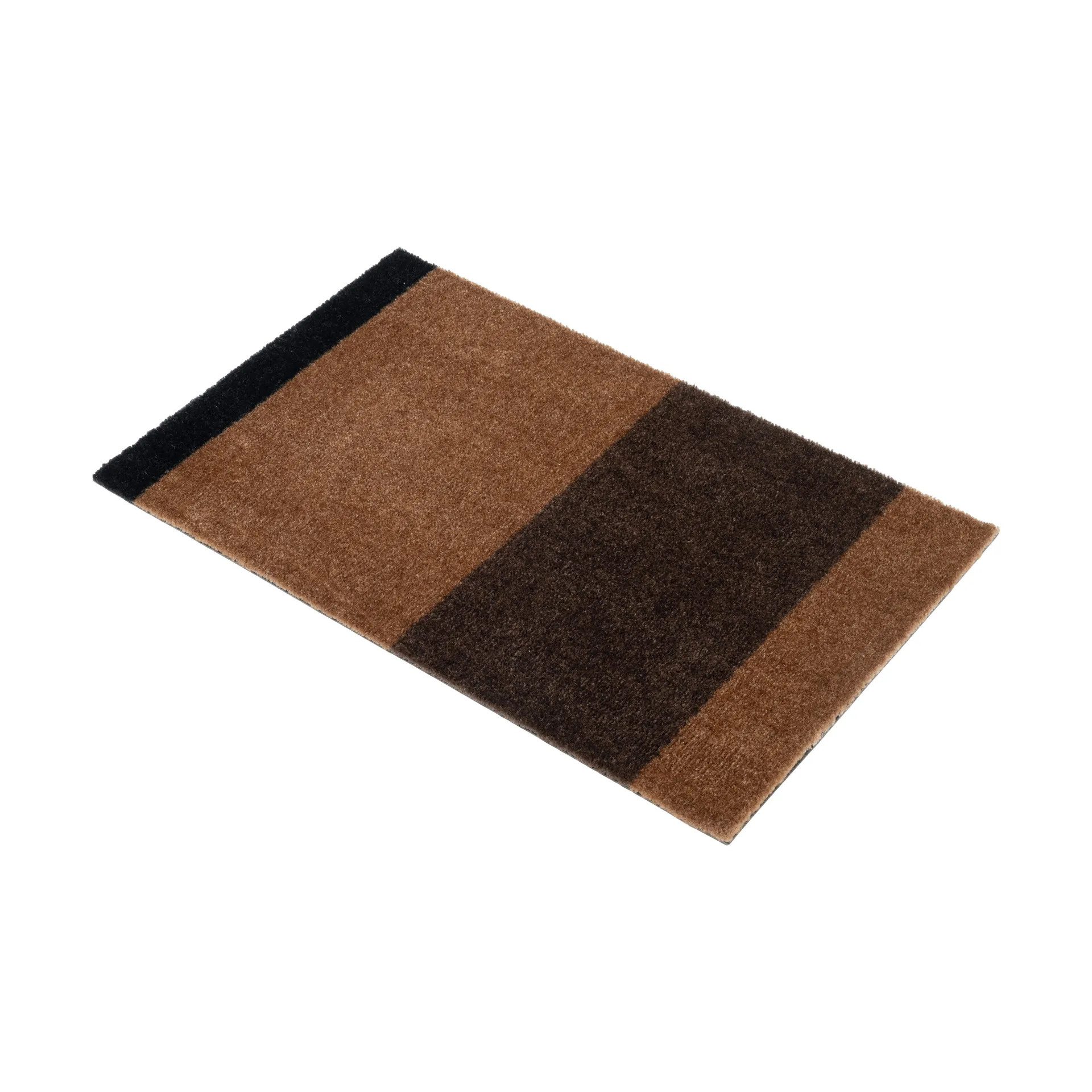 Stripes deurmat horizontaal, Cognac-dark brown-black, 40x60 cm tica copenhagen