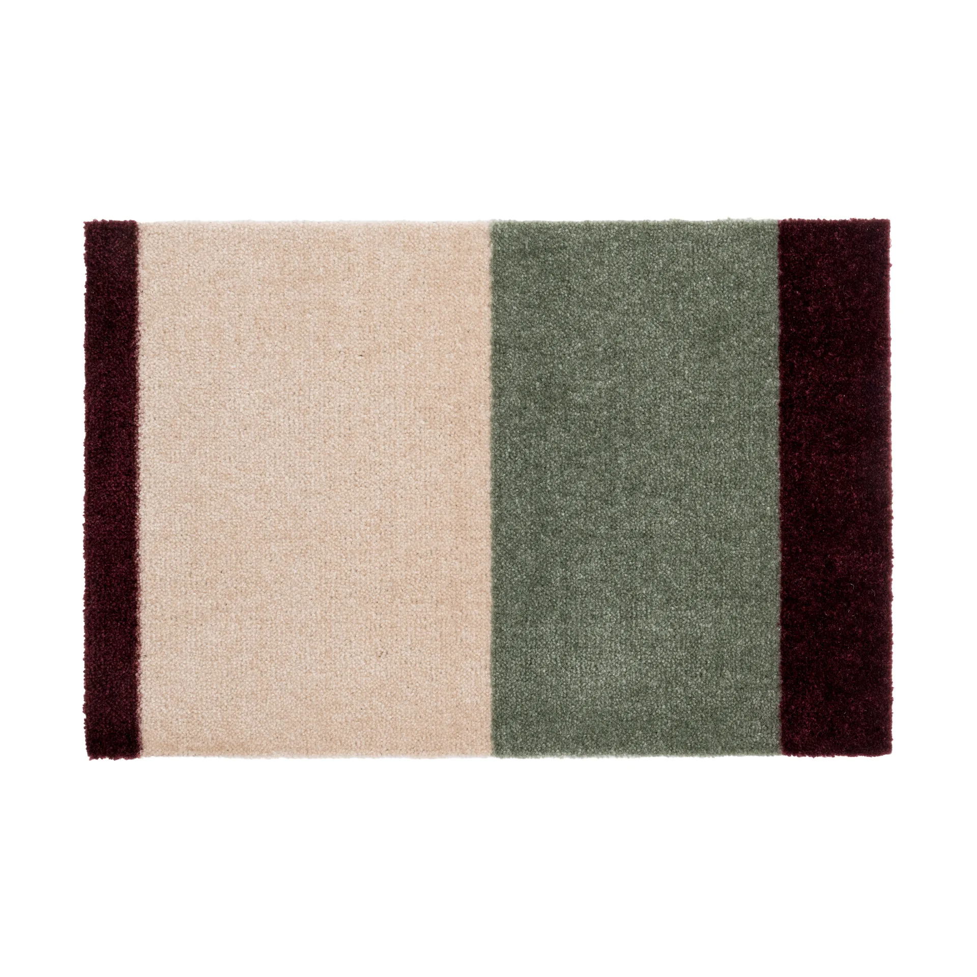 Stripes deurmat horizontaal, Green-ivory-bordeaux, 40x60 cm tica copenhagen