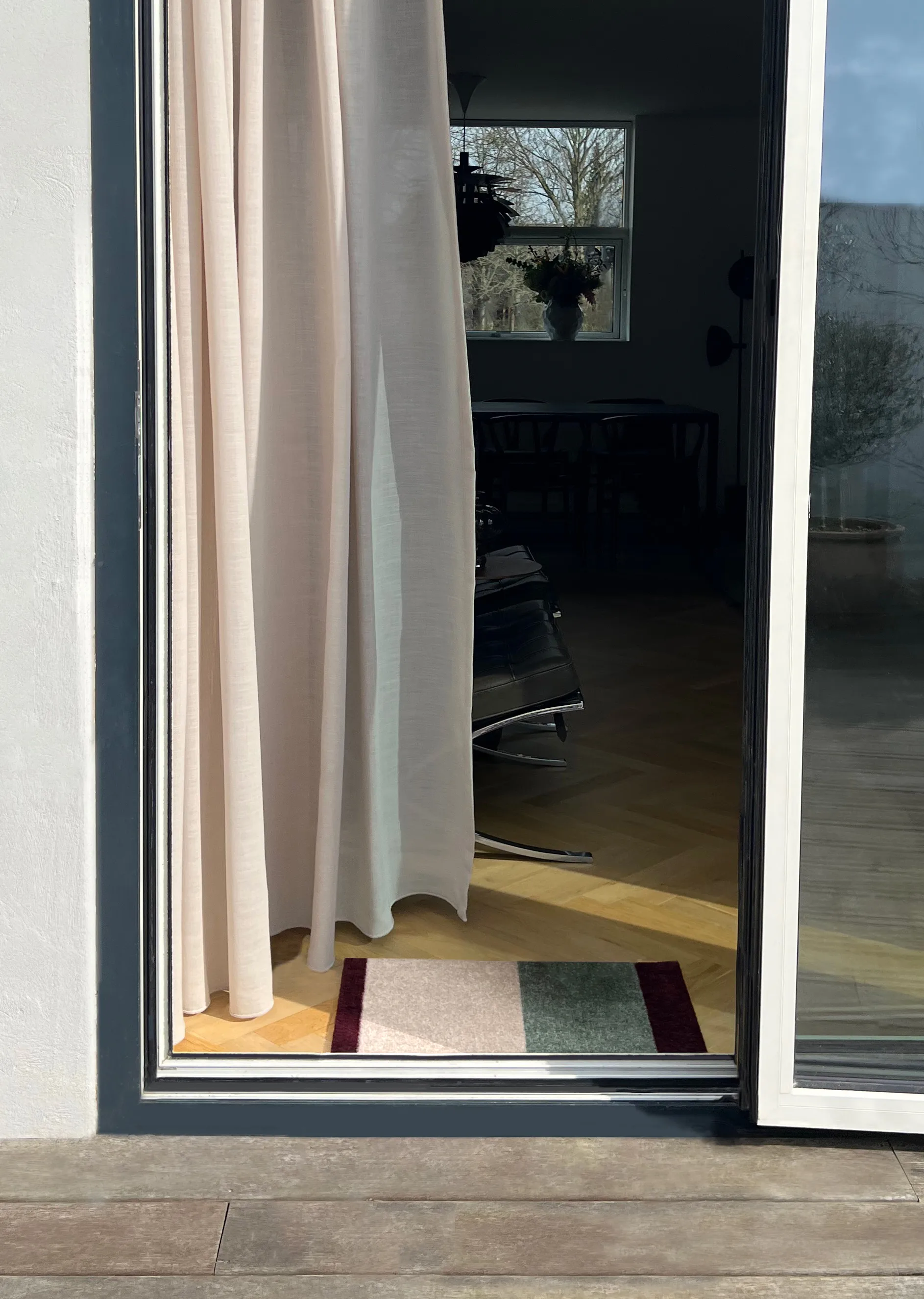 Stripes deurmat horizontaal, Green-ivory-bordeaux, 40x60 cm tica copenhagen