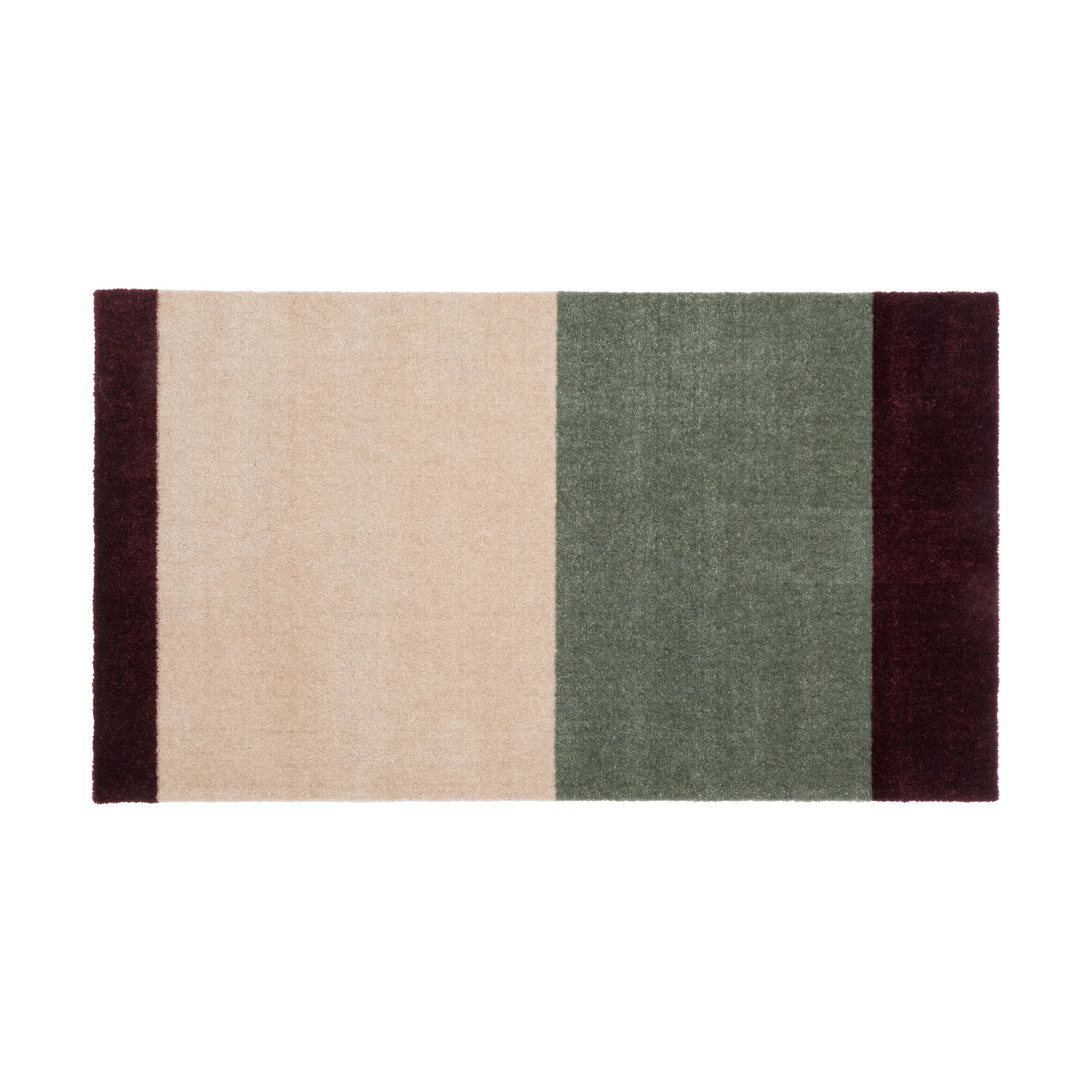 Stripes deurmat horizontaal, Green-ivory-bordeaux, 60x90 cm tica copenhagen