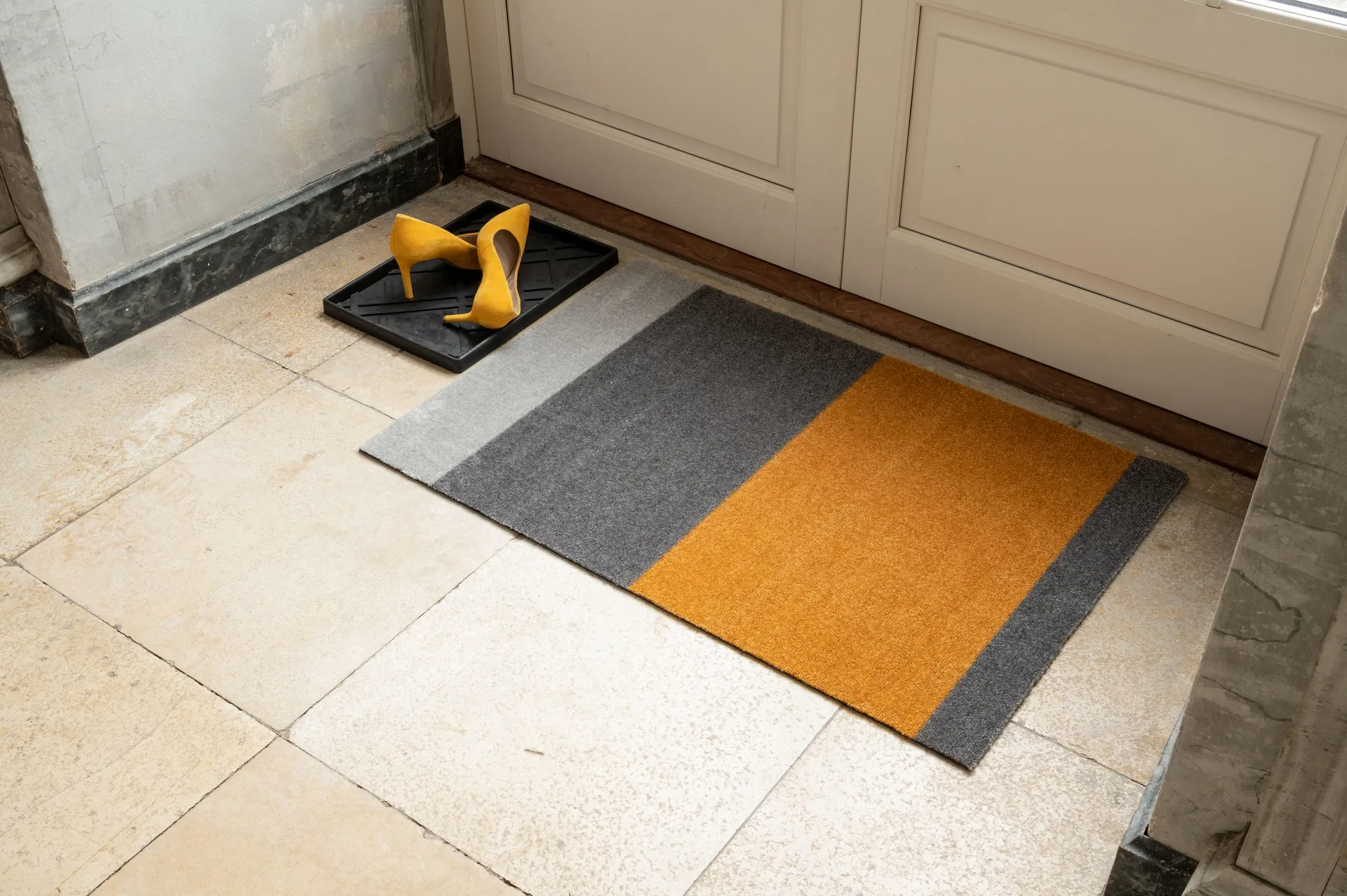 Stripes deurmat horizontaal, Grey-grey-dijon, 60x90 cm tica copenhagen
