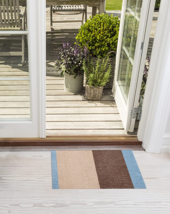 Stripes deurmat horizontaal, Ivory-sand-blue, 40x60 cm tica copenhagen