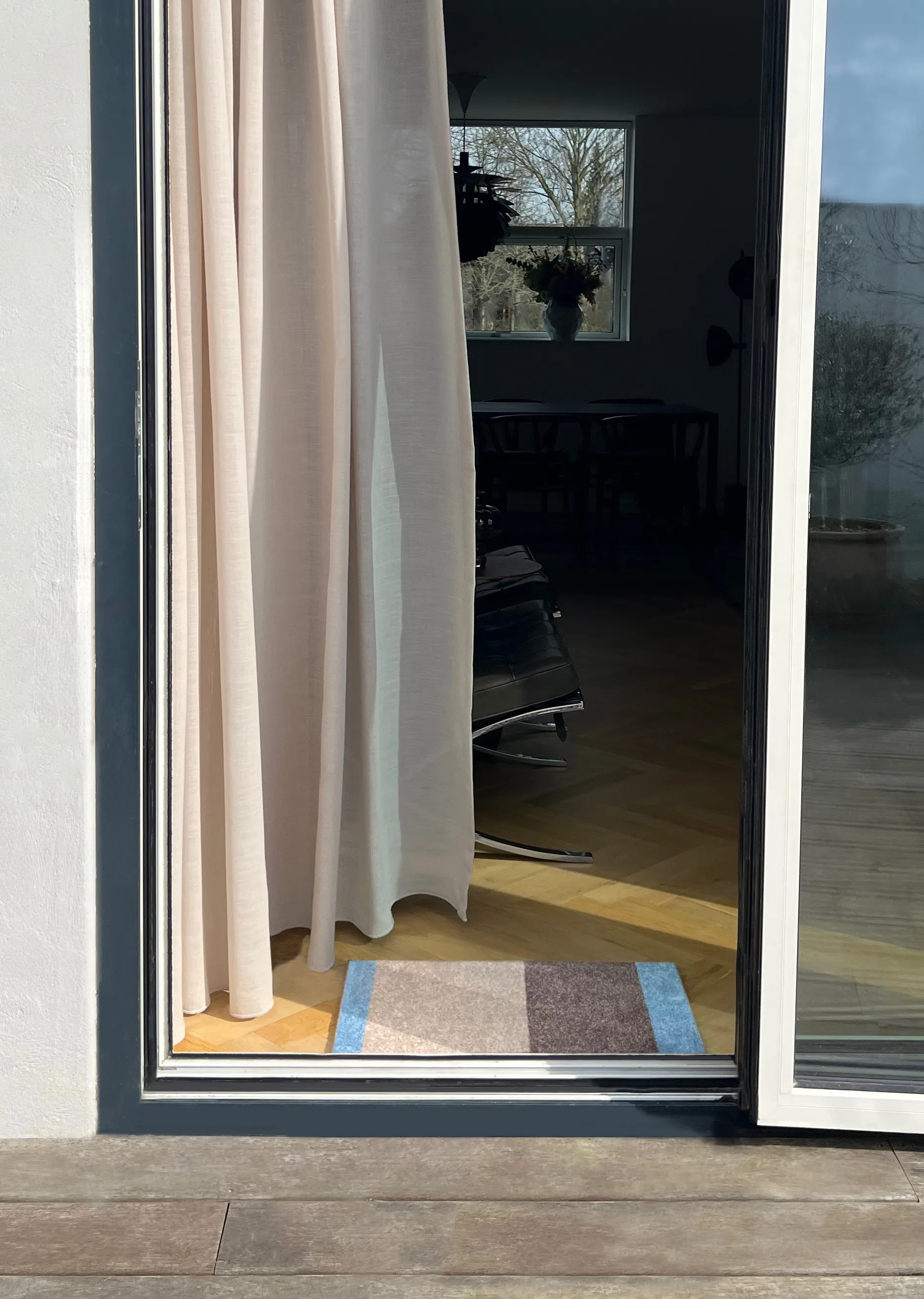 Stripes deurmat horizontaal, Ivory-sand-blue, 40x60 cm tica copenhagen