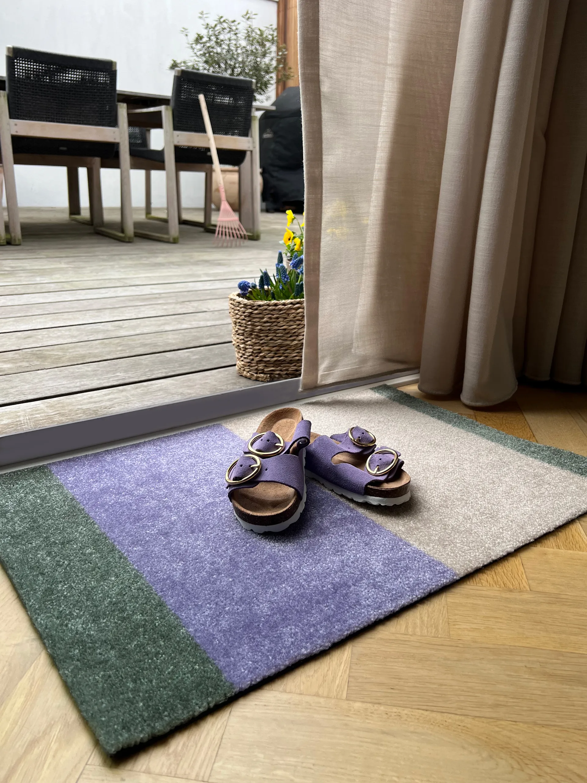 Stripes deurmat horizontaal, Lilac-ivory-green, 40x60 cm tica copenhagen