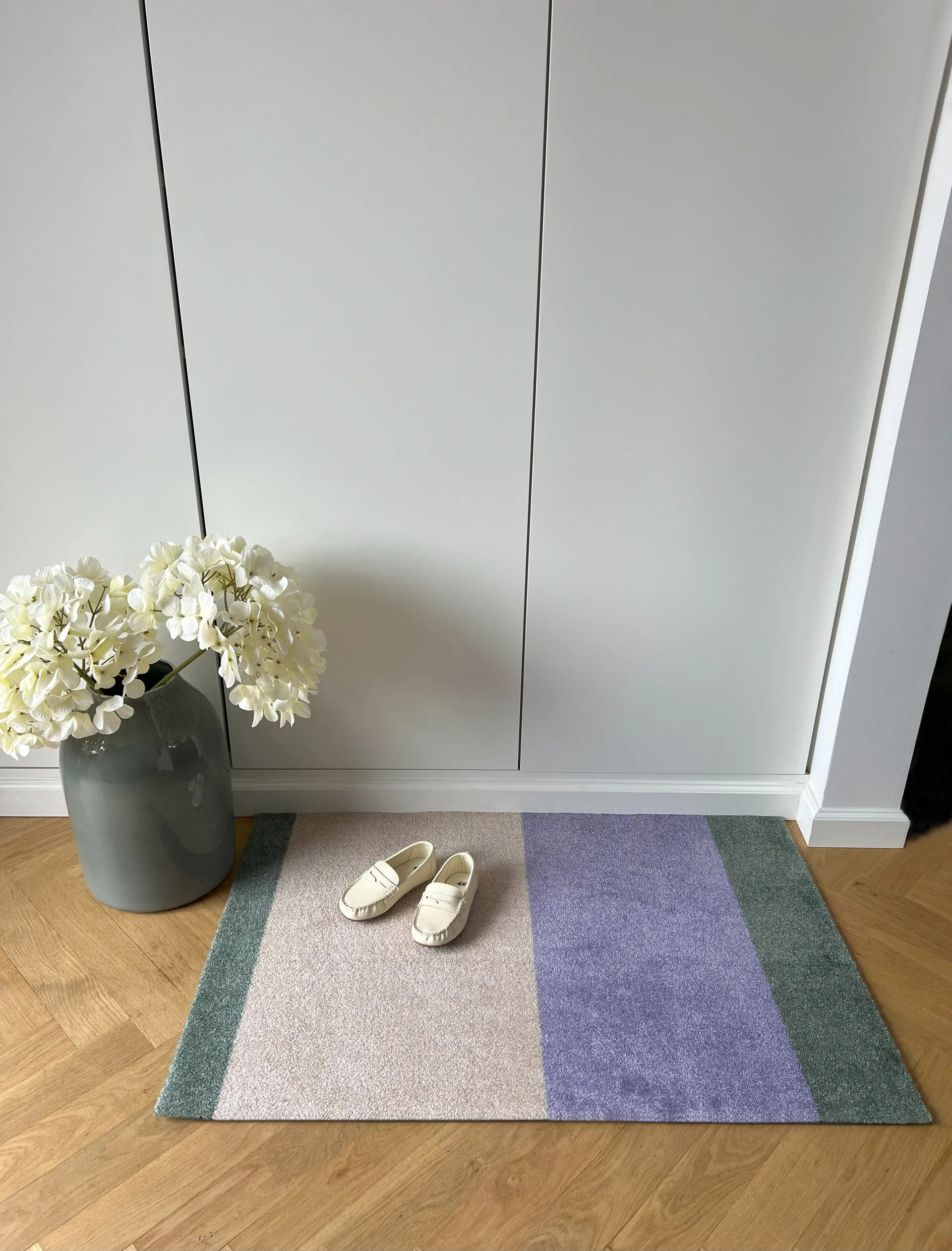 Stripes deurmat horizontaal, Lilac-ivory-green, 60x90 cm tica copenhagen
