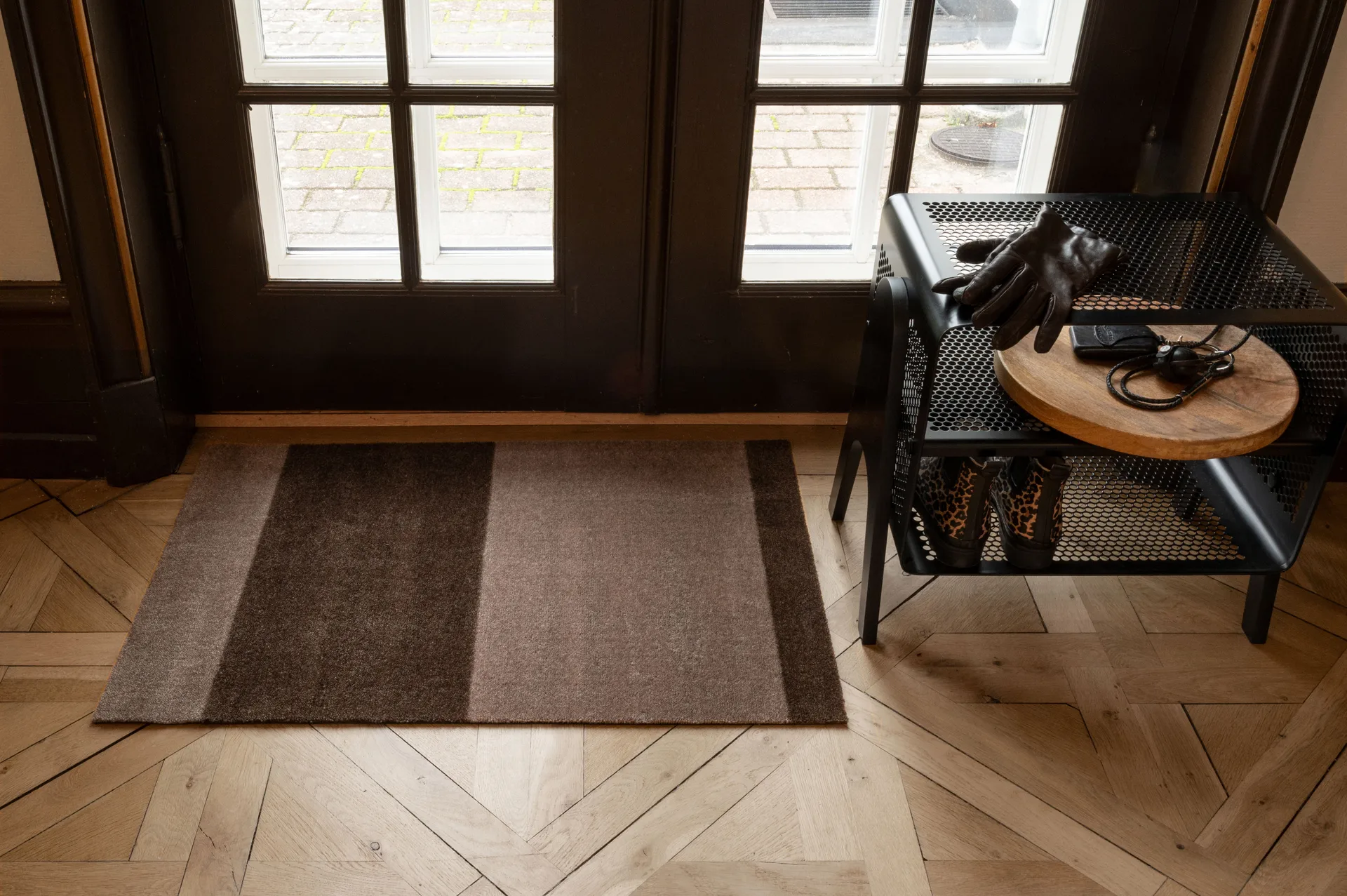 Stripes deurmat horizontaal, Sand-brown, 60x90 cm tica copenhagen