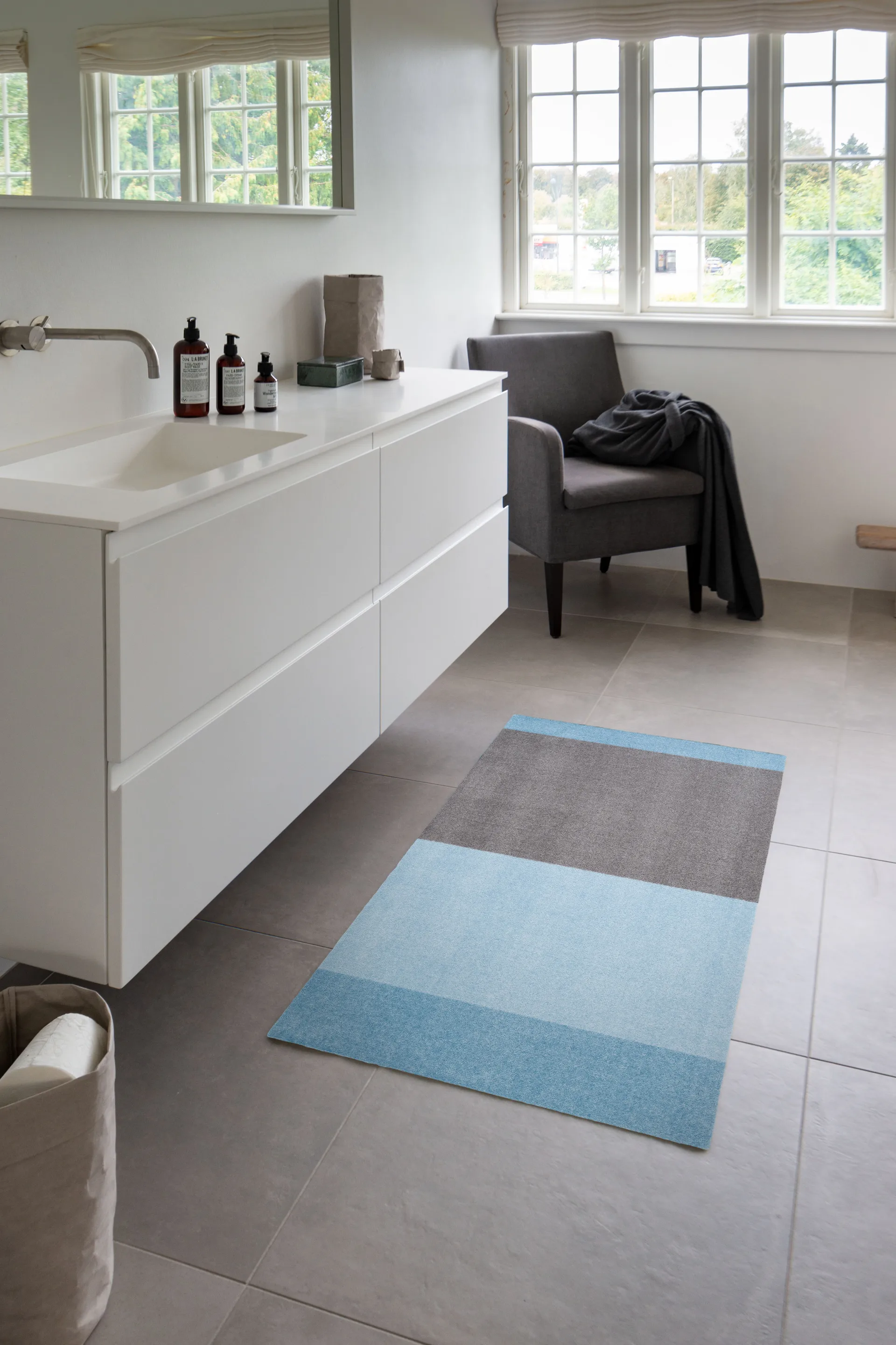 Stripes gangmat horizontaal, Blue-steel grey, 67x120 cm tica copenhagen