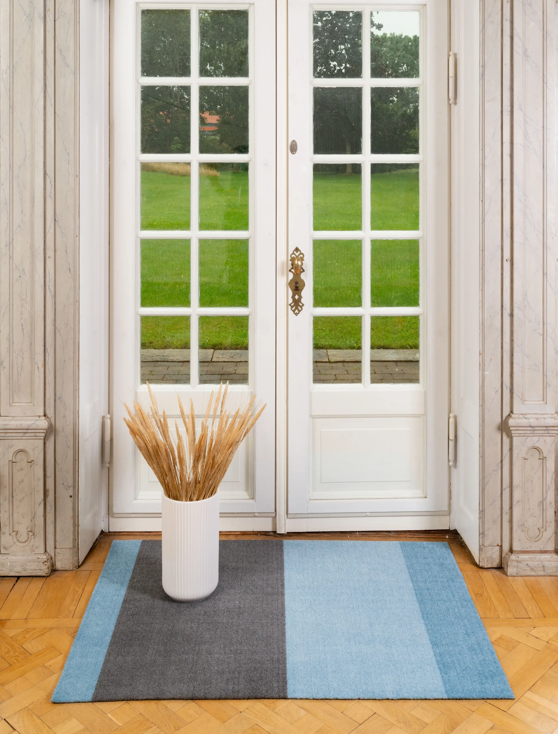 Stripes gangmat horizontaal, Blue-steel grey, 90x130 cm tica copenhagen