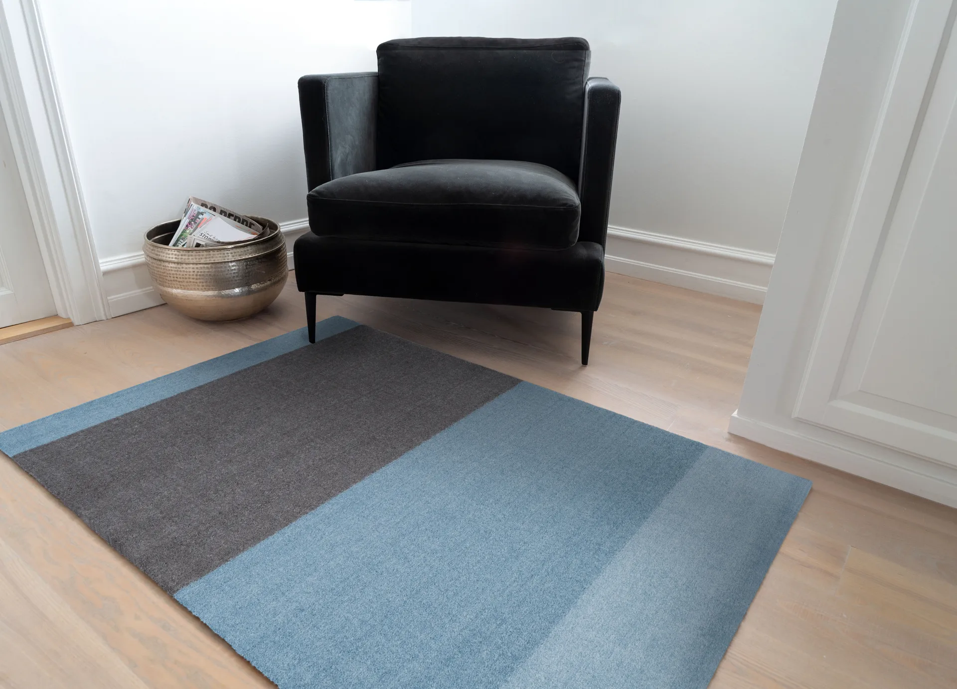 Stripes gangmat horizontaal, Blue-steel grey, 90x130 cm tica copenhagen