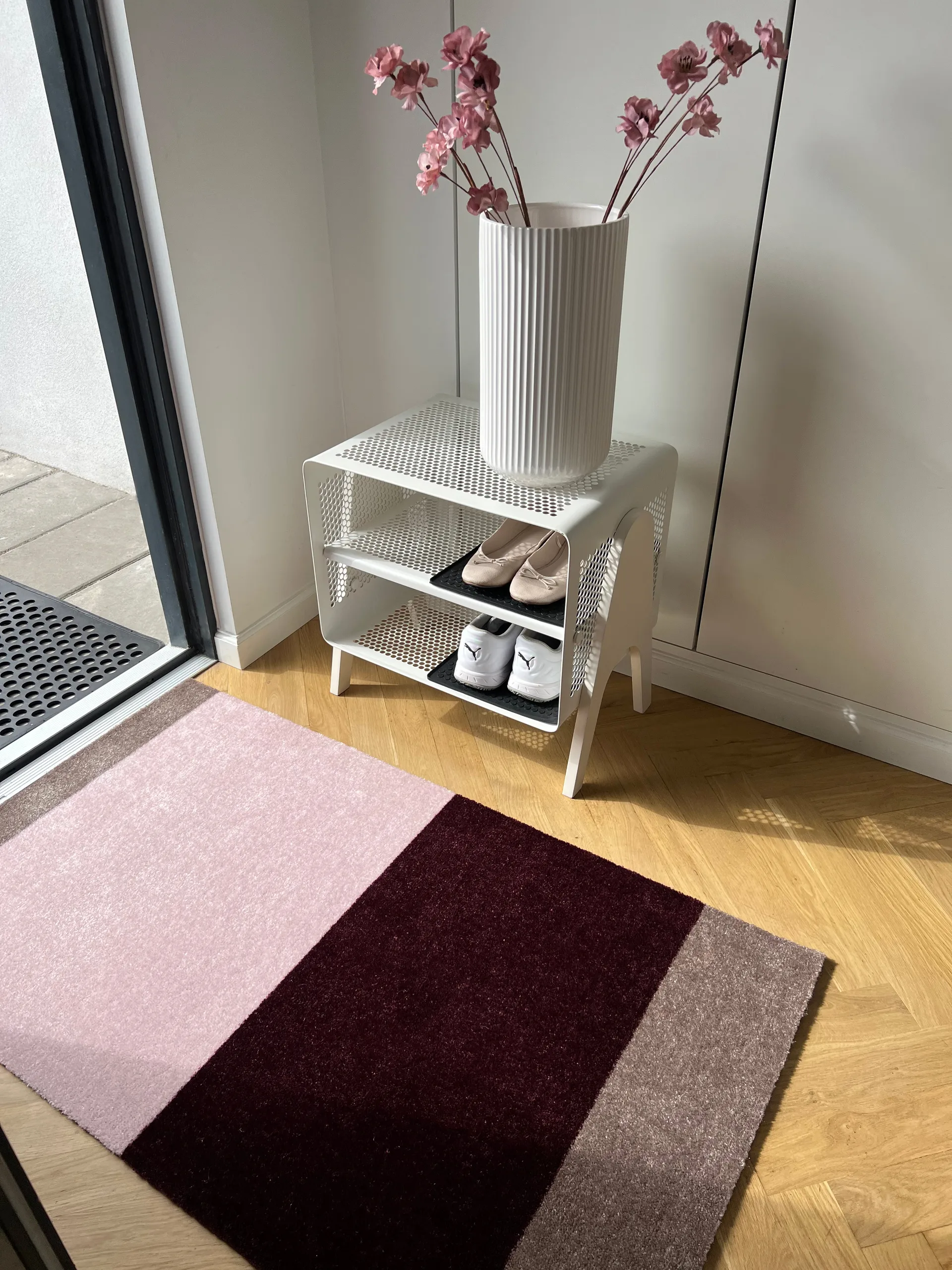 Stripes gangmat horizontaal, Bordeaux-rose-sand, 67x120 cm tica copenhagen