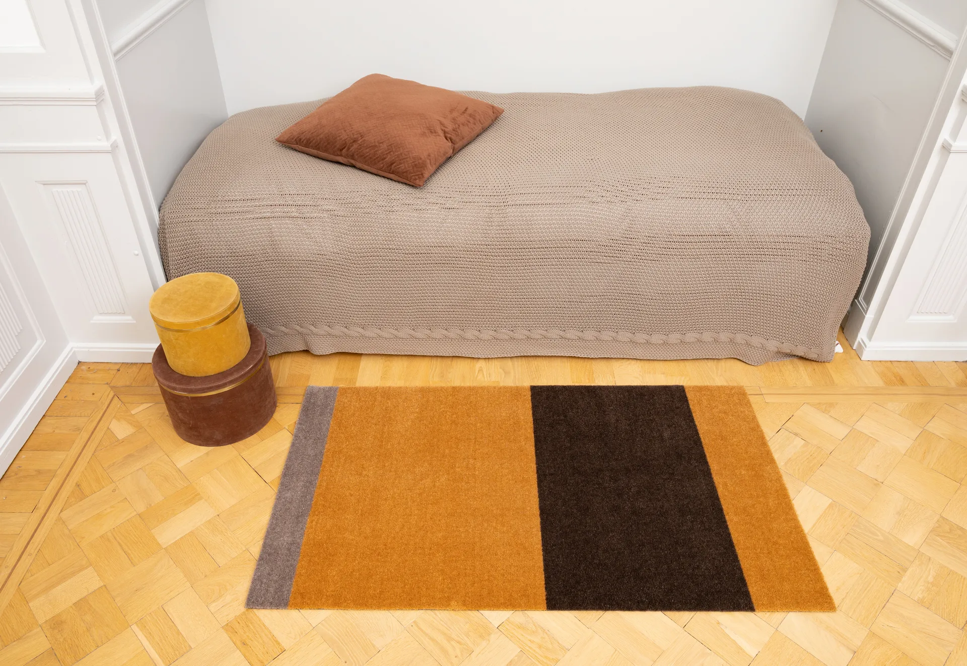 Stripes gangmat horizontaal, Dijon-brown-sand, 67x120 cm tica copenhagen