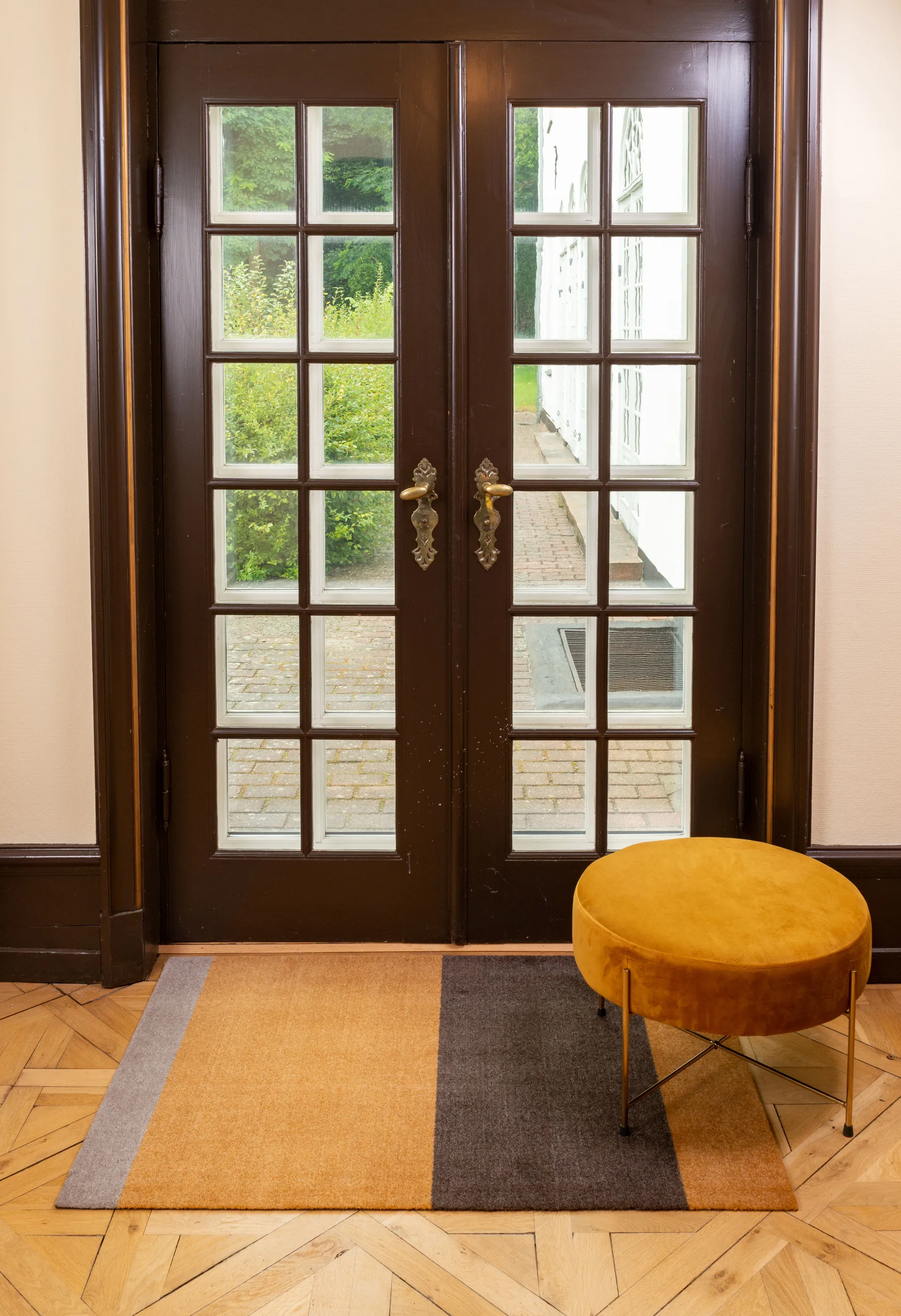 Stripes gangmat horizontaal, Dijon-brown-sand, 90x130 cm tica copenhagen