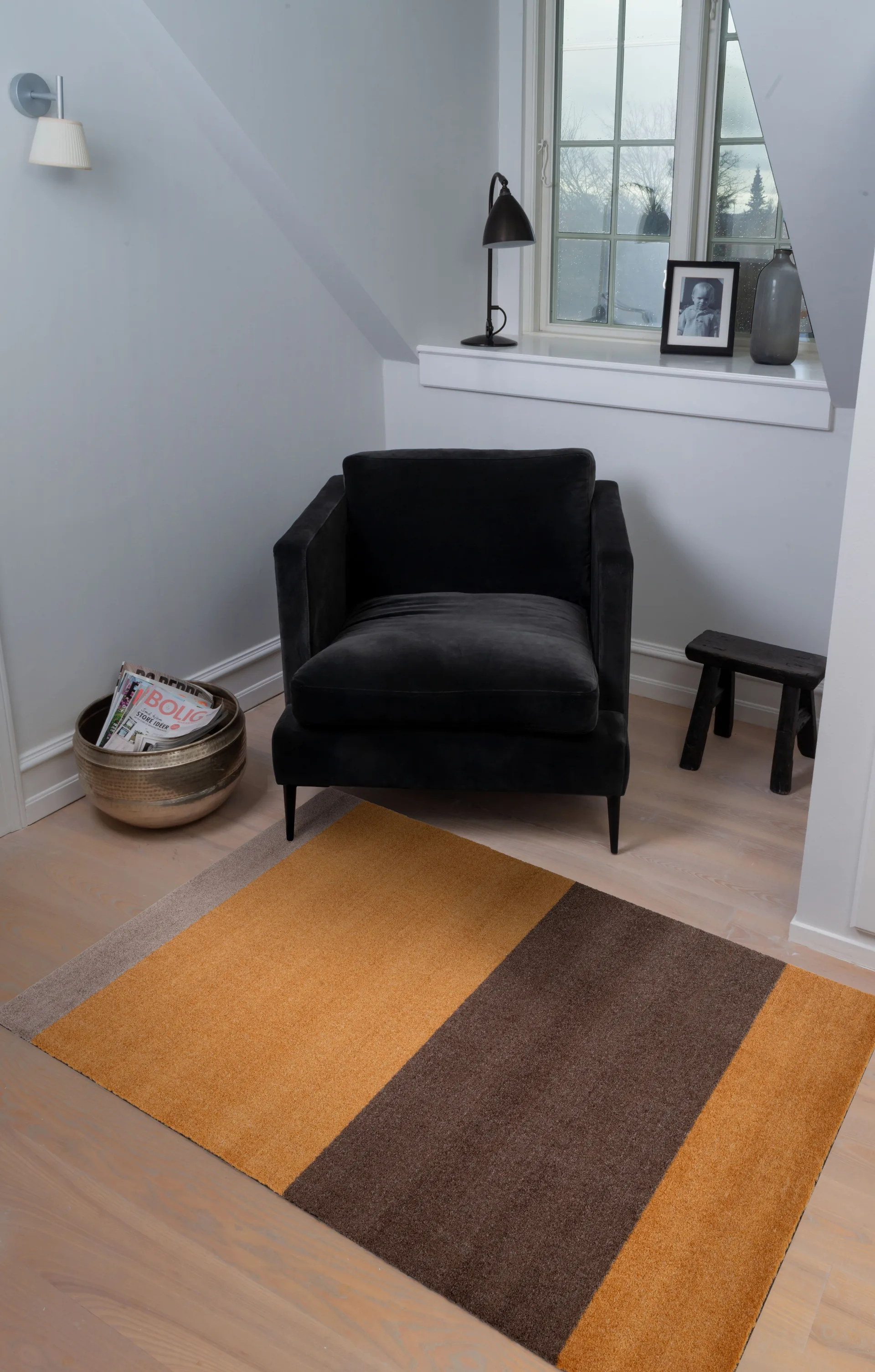 Stripes gangmat horizontaal, Dijon-brown-sand, 90x130 cm tica copenhagen