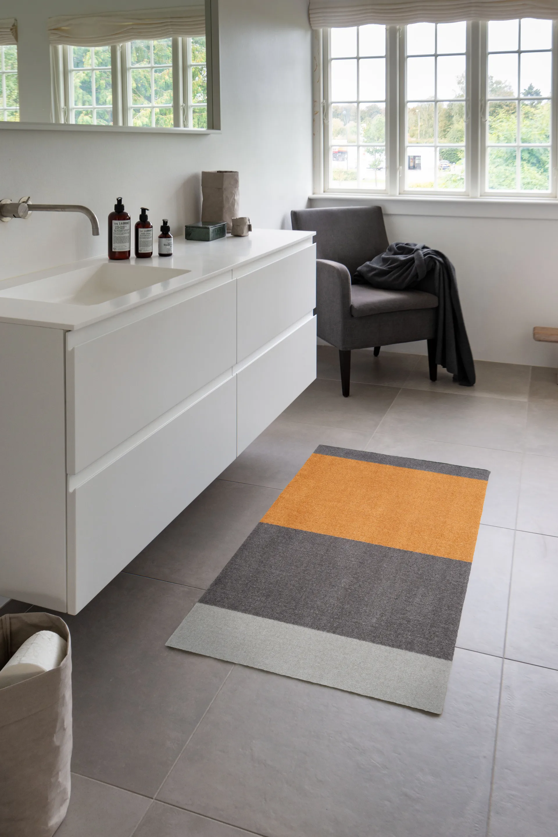 Stripes gangmat horizontaal, Grey-grey-dijon, 67x120 cm tica copenhagen