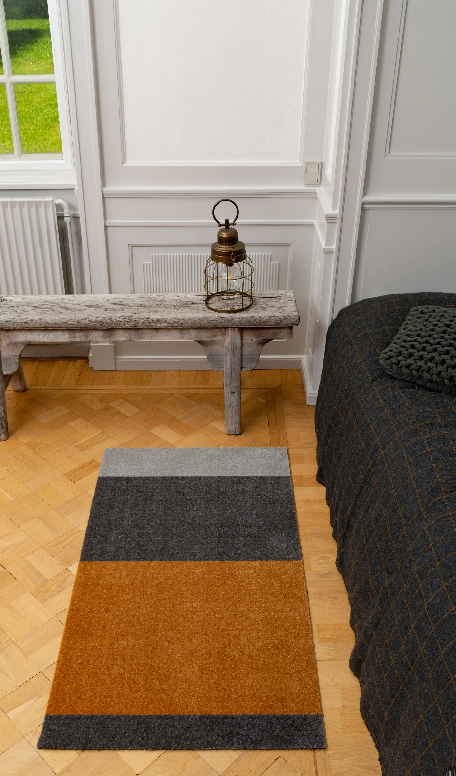 Stripes gangmat horizontaal, Grey-grey-dijon, 67x120 cm tica copenhagen