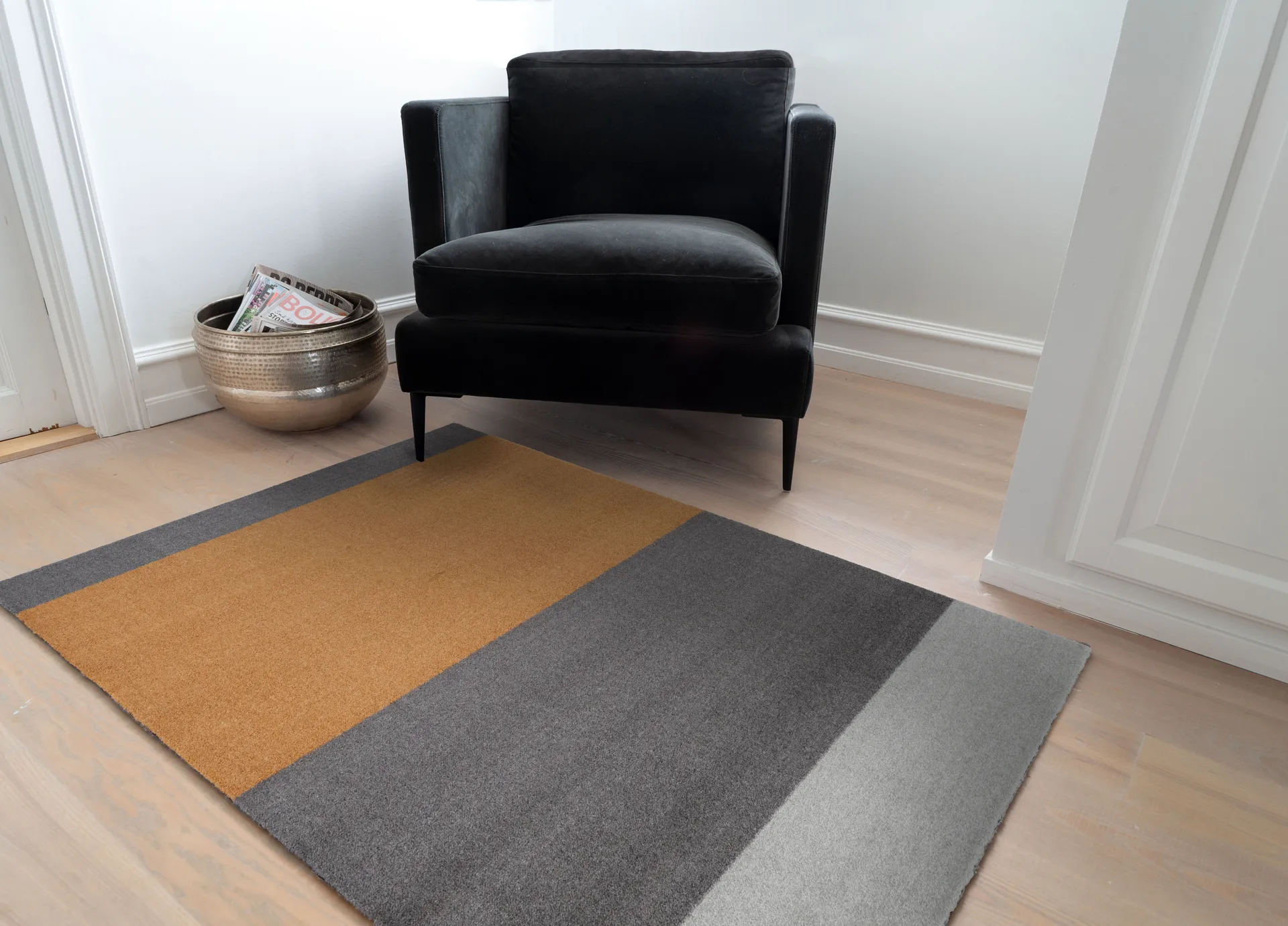 Stripes gangmat horizontaal, Grey-grey-dijon, 90x130 cm tica copenhagen