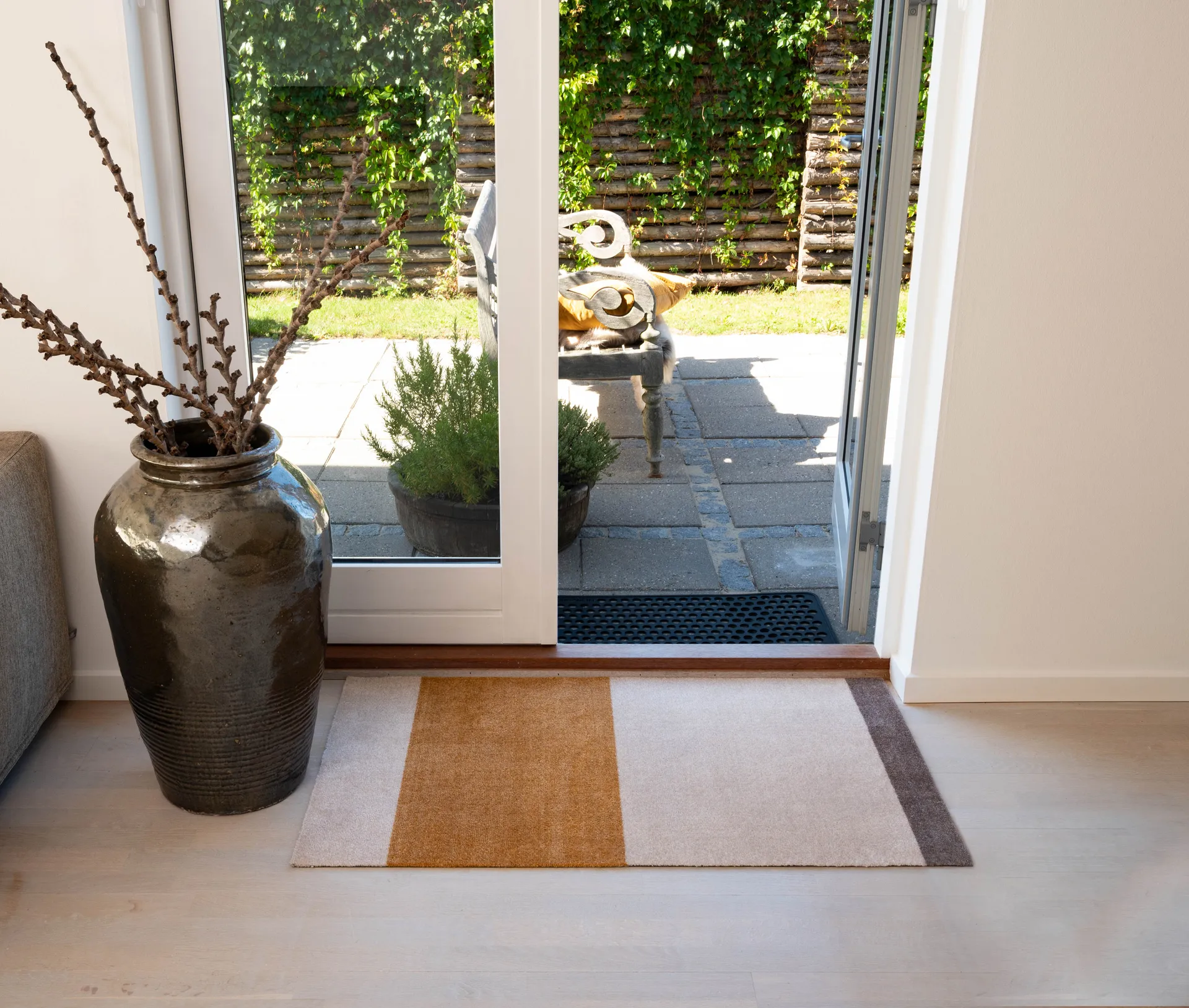 Stripes gangmat horizontaal, Ivory-dijon-brown, 67x120 cm tica copenhagen