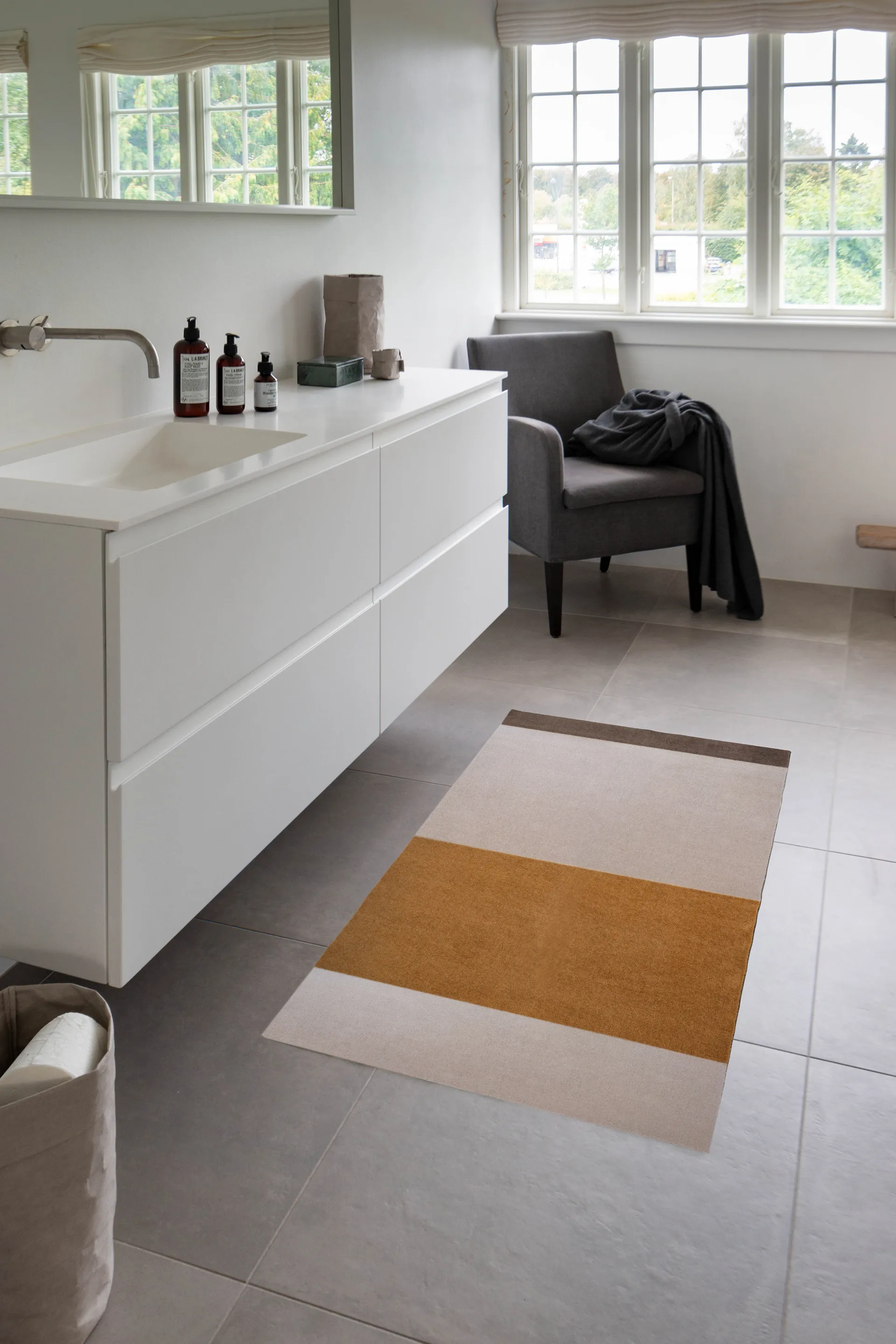 Stripes gangmat horizontaal, Ivory-dijon-brown, 67x120 cm tica copenhagen