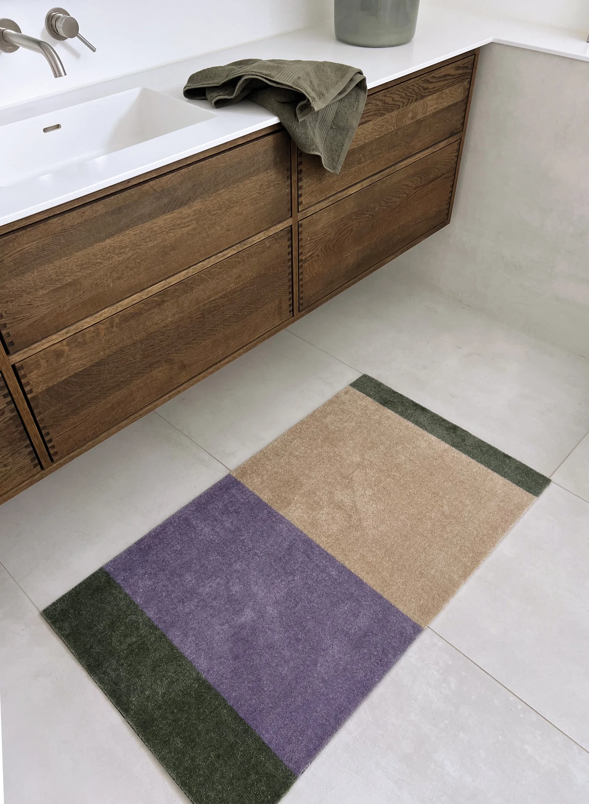 Stripes gangmat horizontaal, Lilac-ivory-green, 67x120 cm tica copenhagen