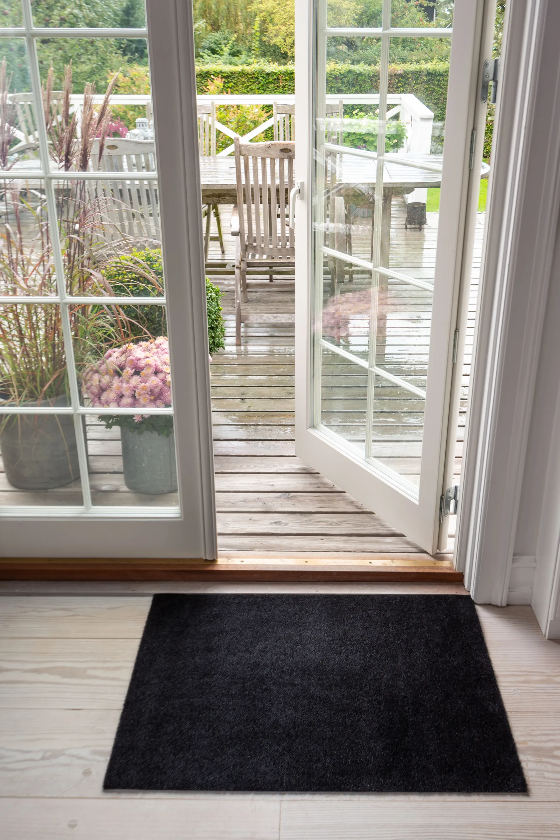 Unicolor deurmat, Black, 60x90 cm tica copenhagen