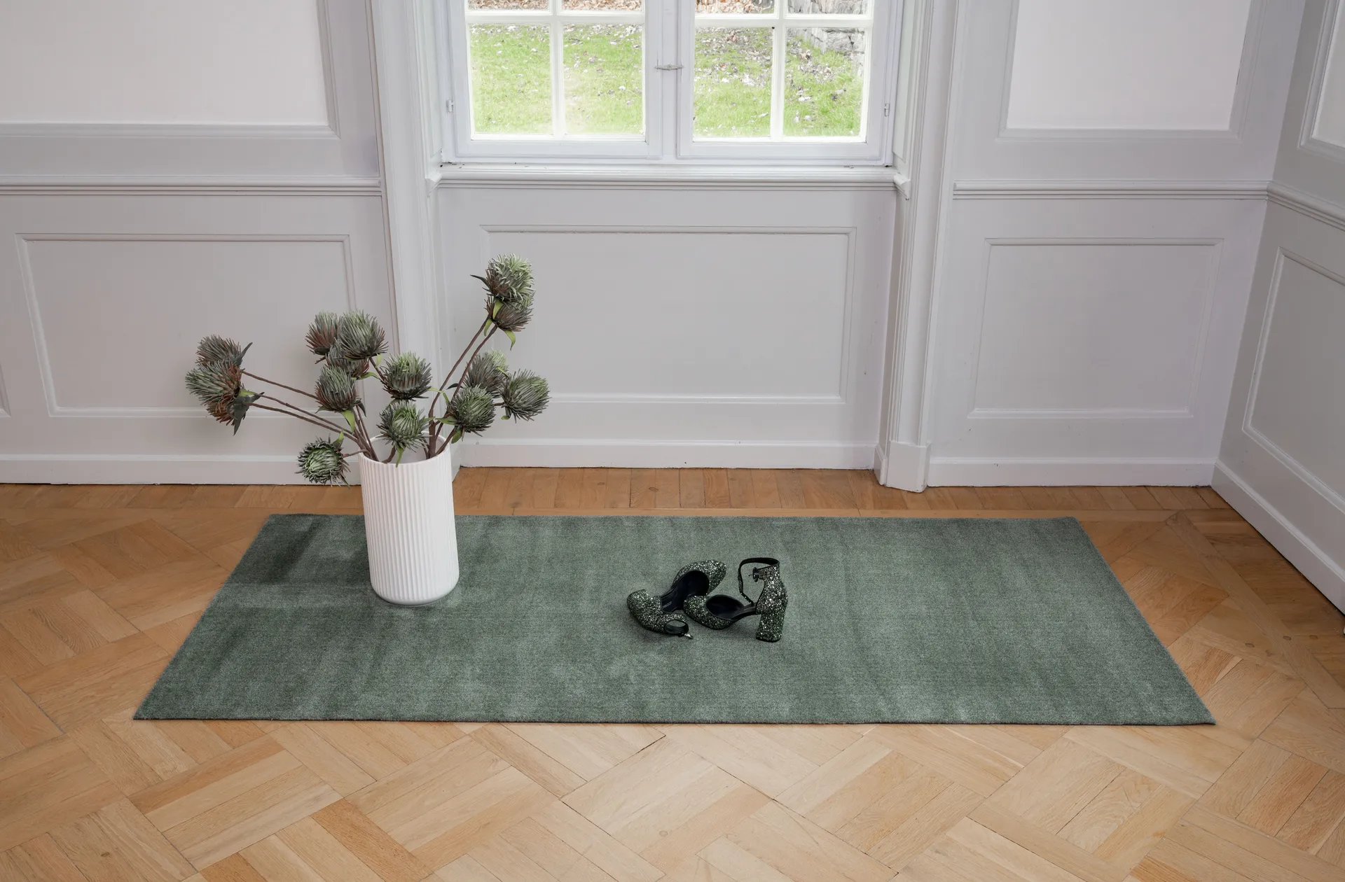 Unicolor gangloper, Dusty green, 90x200 cm tica copenhagen