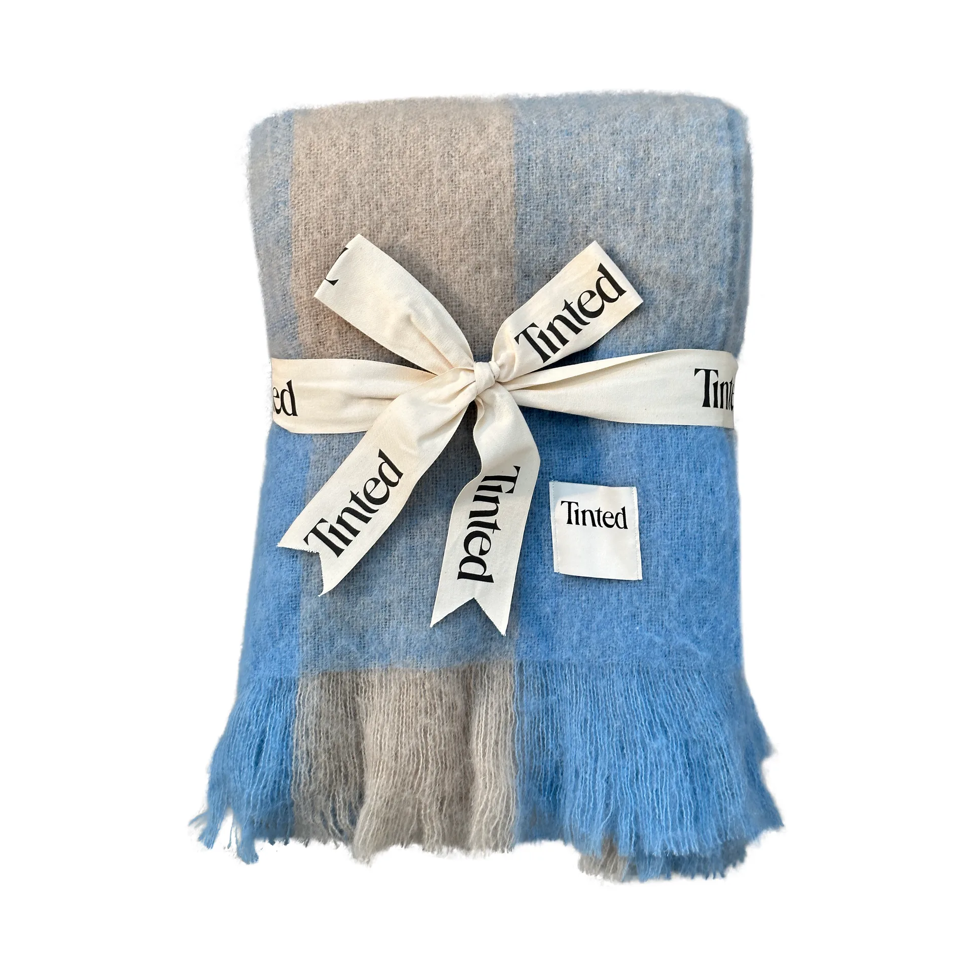 Ahlblom wollen plaid 130x170 cm, Beige-blue Tinted