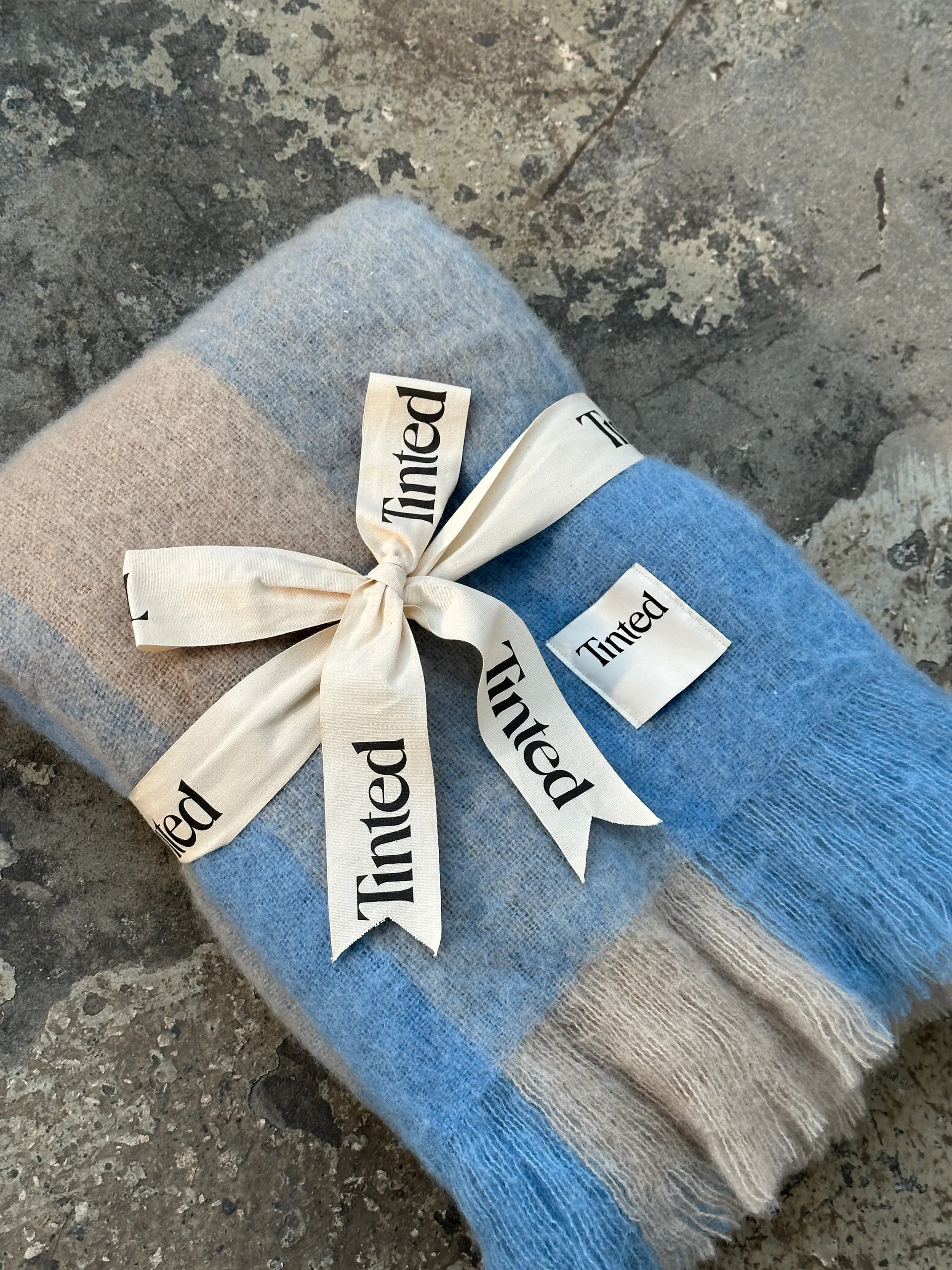 Ahlblom wollen plaid 130x170 cm, Beige-blue Tinted